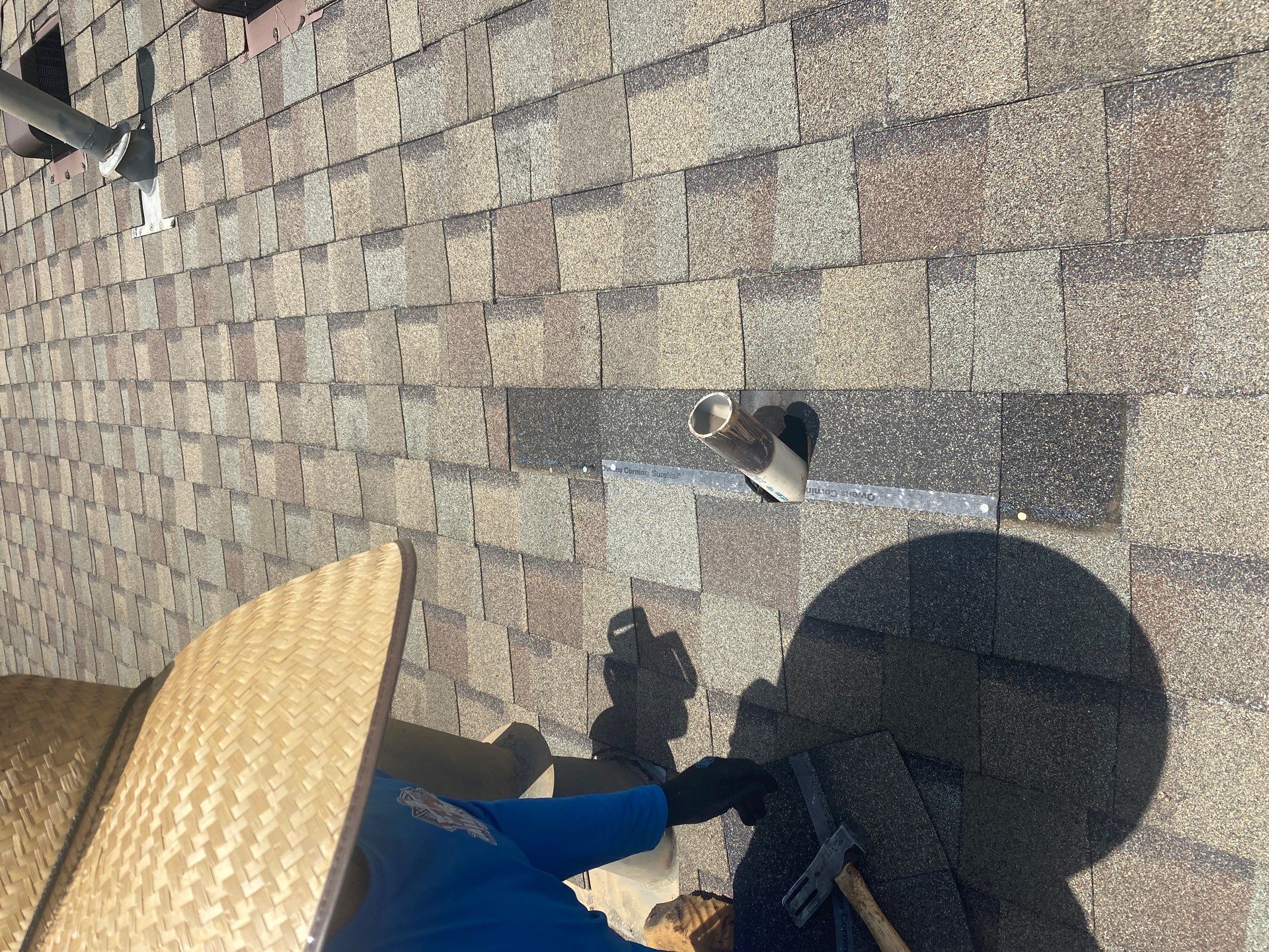 Hail Damage using Owen's Corning Duration (Lifetime) Shingles by Roof Repair Company