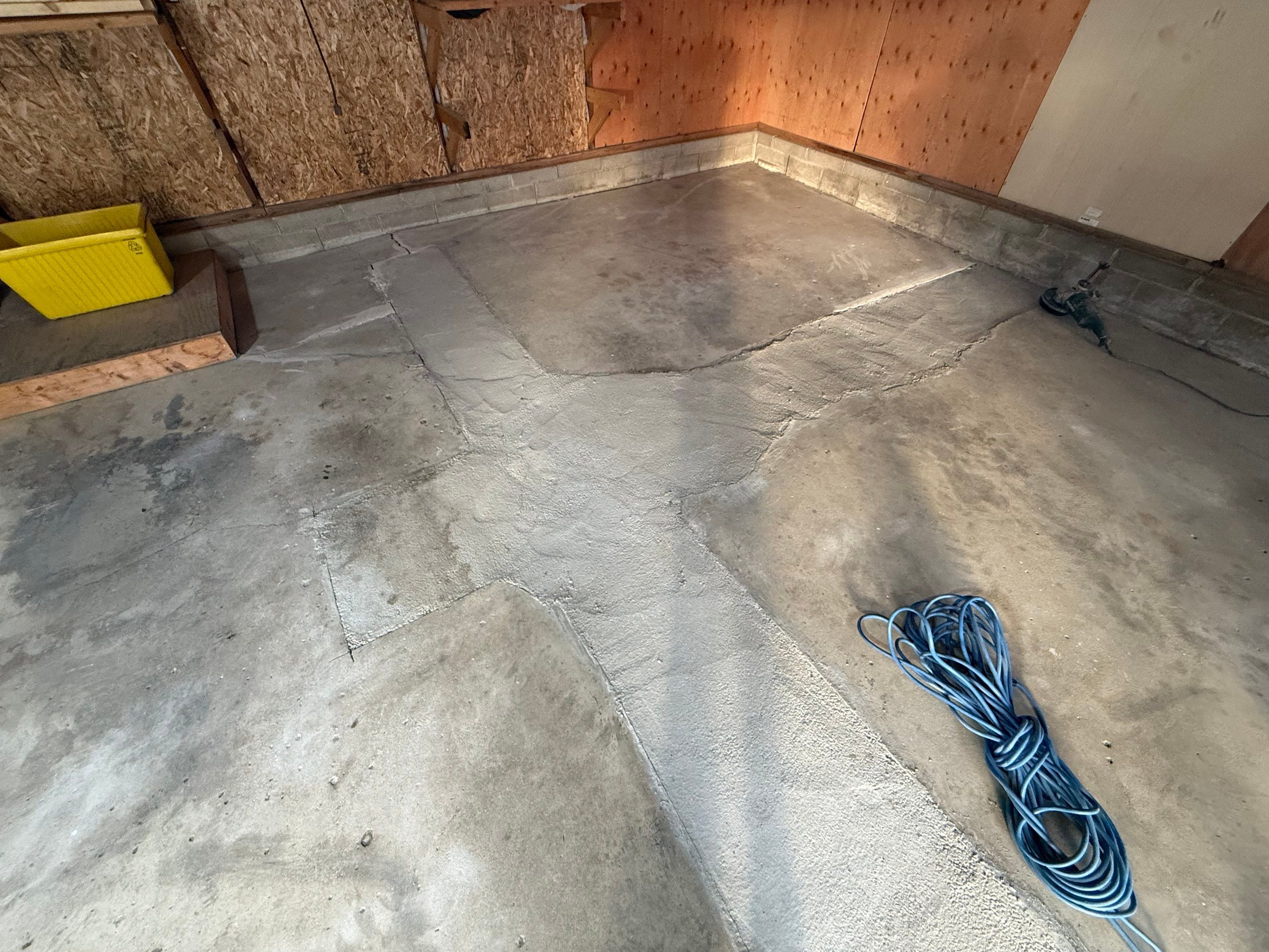 Multi-Colored Epoxy Garage Floor Coating and Concrete Stair Restoration by Select Painting, Coatings & Garage Cabinets