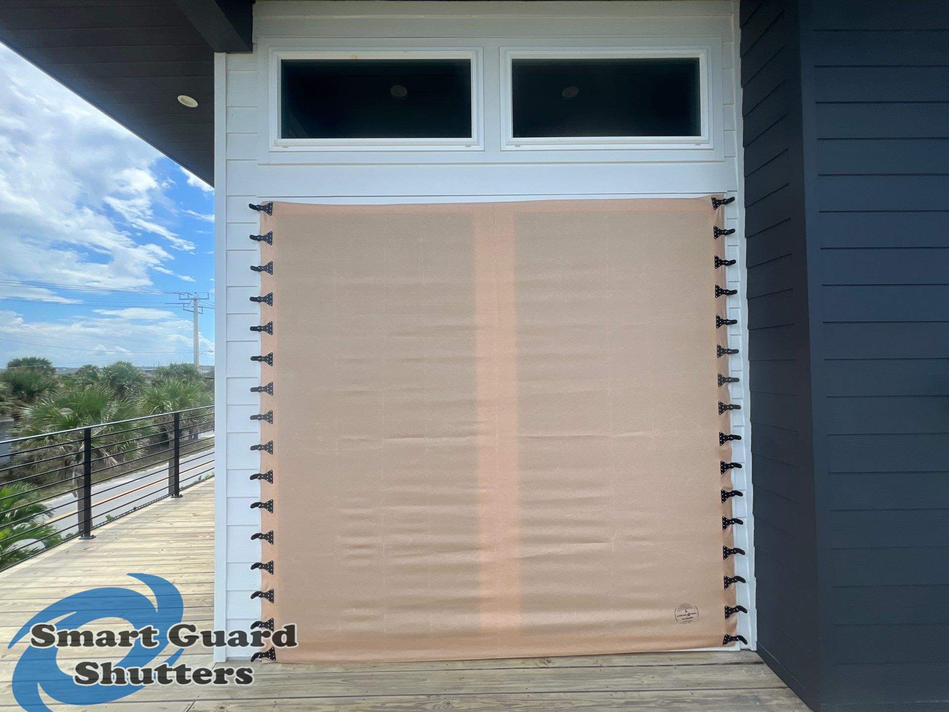  AstroGuard Hurricane Fabric & Impact Bahamas in Jet Black by Smart Guard Shutters