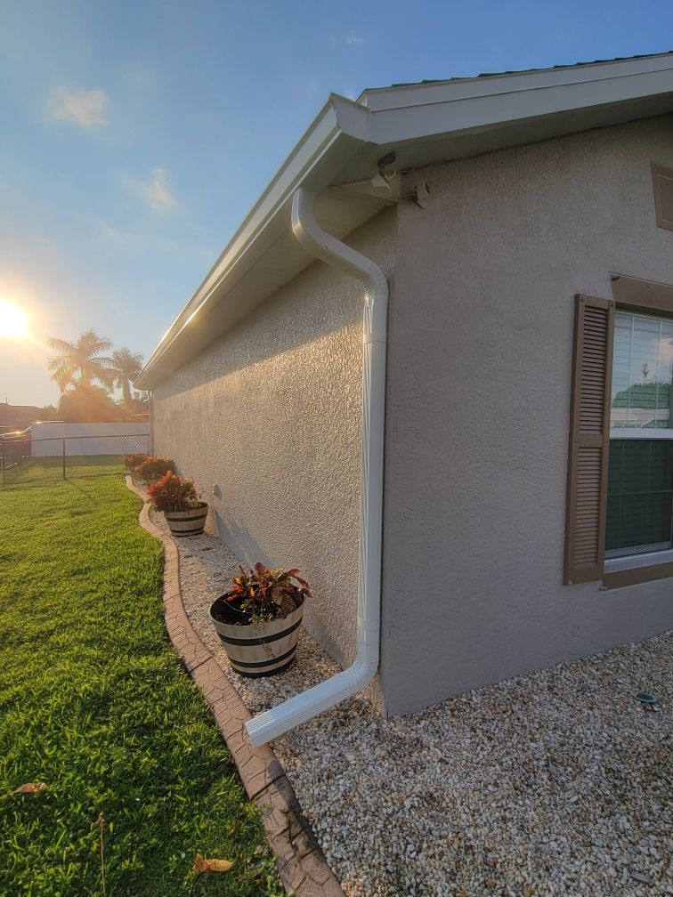 Custom Gutter System for a New Home in Cape Coral FL by Gutter Professors