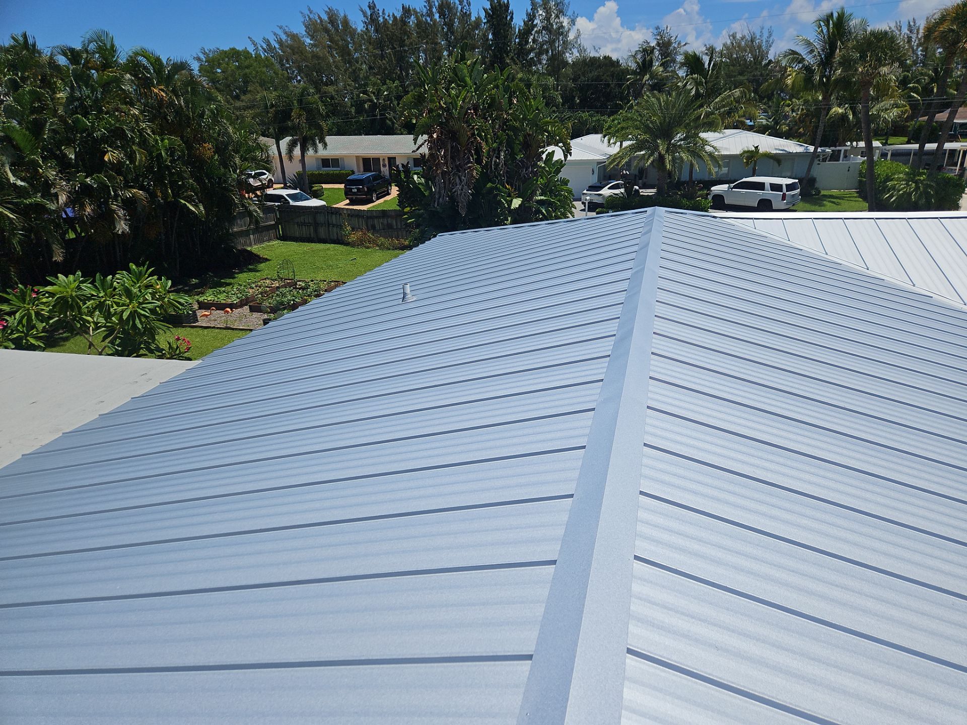 Residential Roofing Installation using 1" Nail strip metal roof by BLUES BROTHERS ROOFING