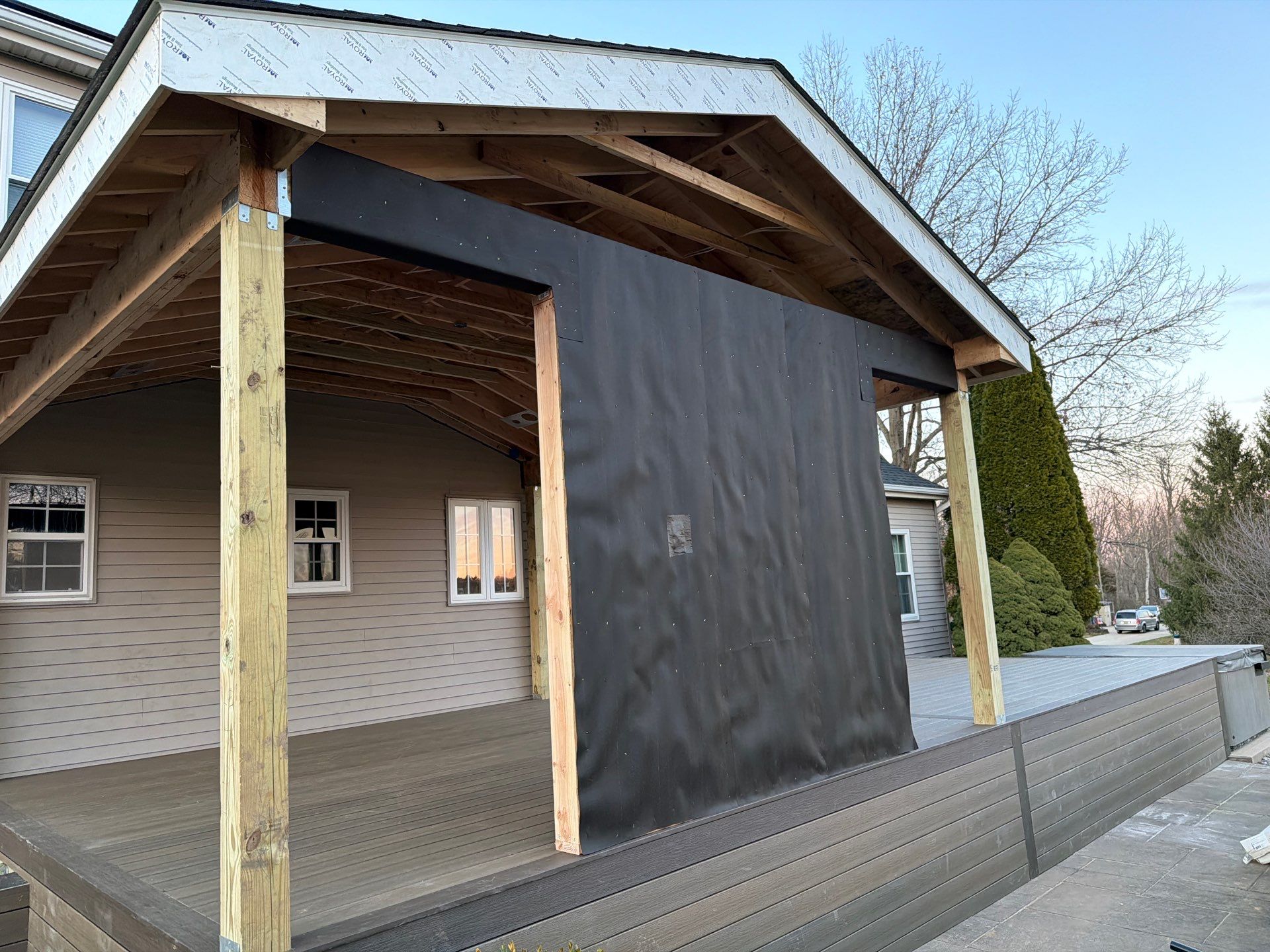 New Deck With a Roof and TV Mount in Raritan, New Jersey by deck guardian