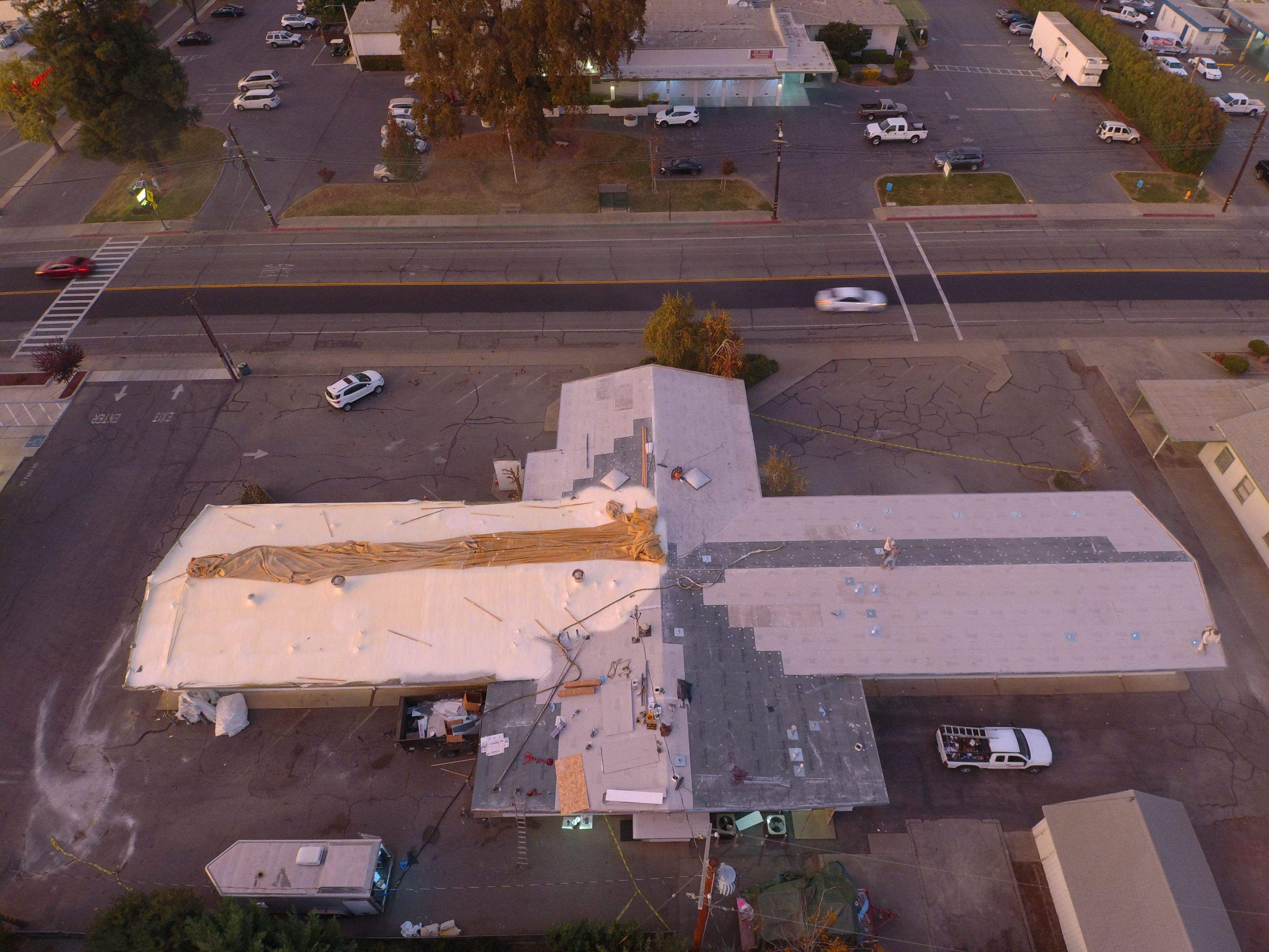 Spray foam and coatings using Conklin Benchmark/PUMA XL coatings and spray foam by Straight Edge Roofing Inc