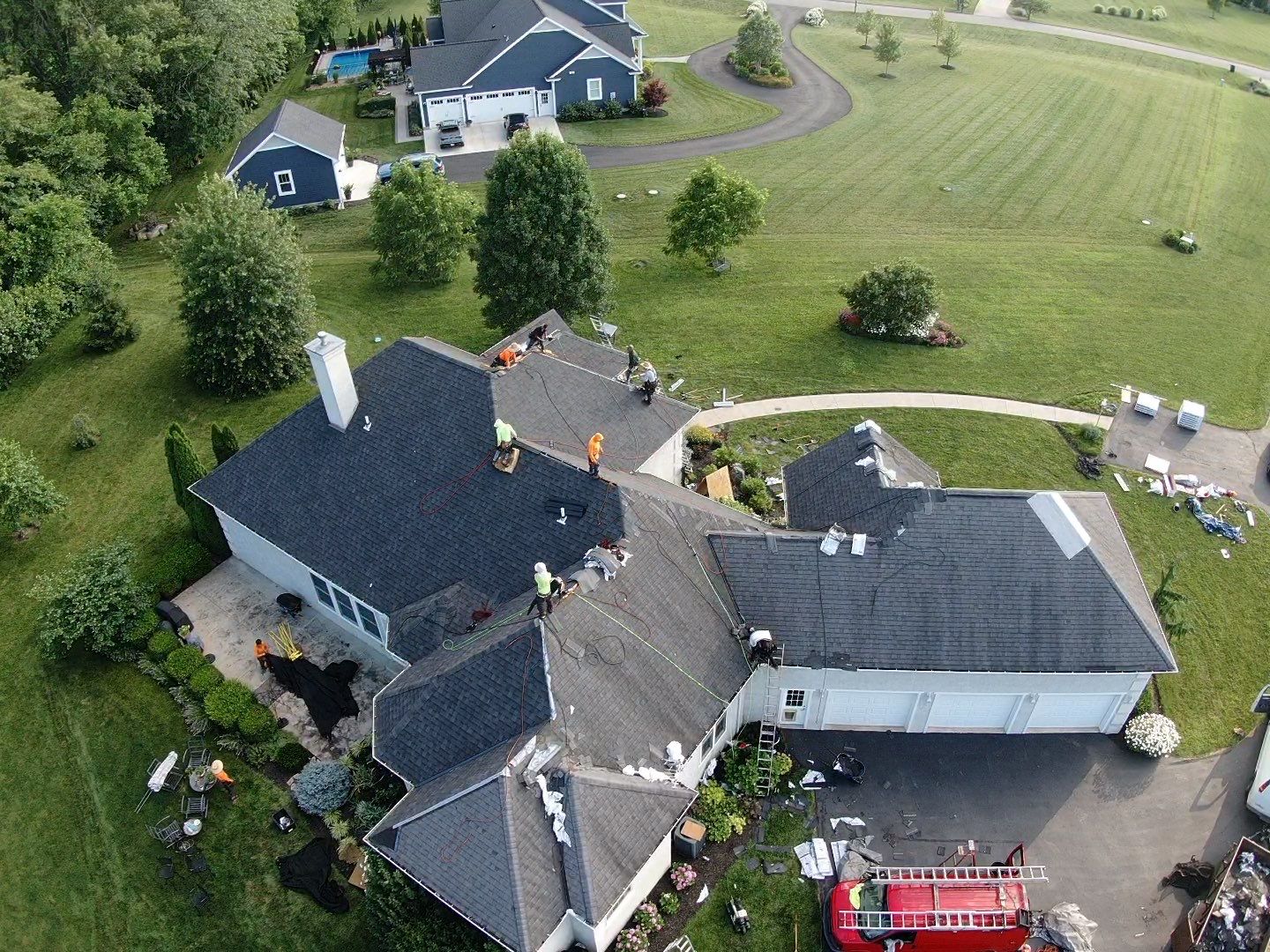 Residential Roofing Installation using Atlas Pinnacle Black Shingles by 614 Exteriors