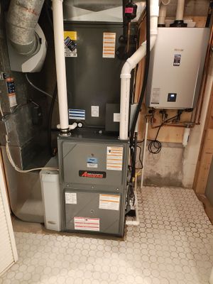HVAC Heat Pump w/ Dual Fuel Hybrid using Amana Variable Modulating Communicating Furnace