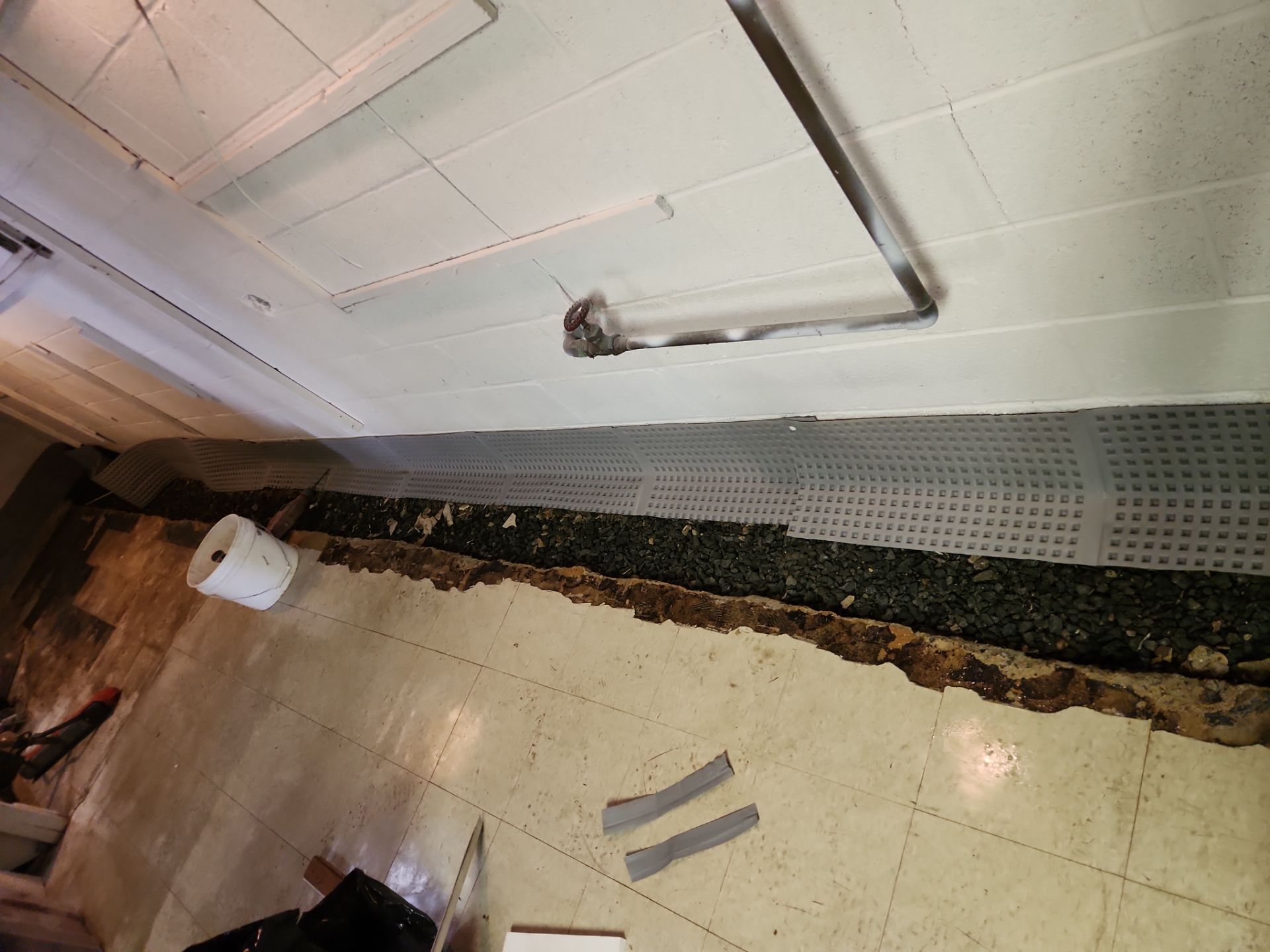 Interior French Drain & Mold Remediation Project in Manville, New Jersey by Pure Service Pro, LLC 