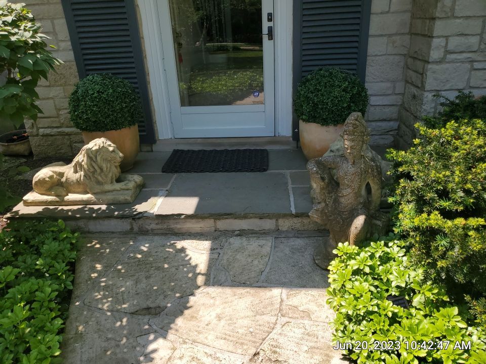 natural stone cleaning using Algaecide, soft wash soap by Northern Power Washing LLC.