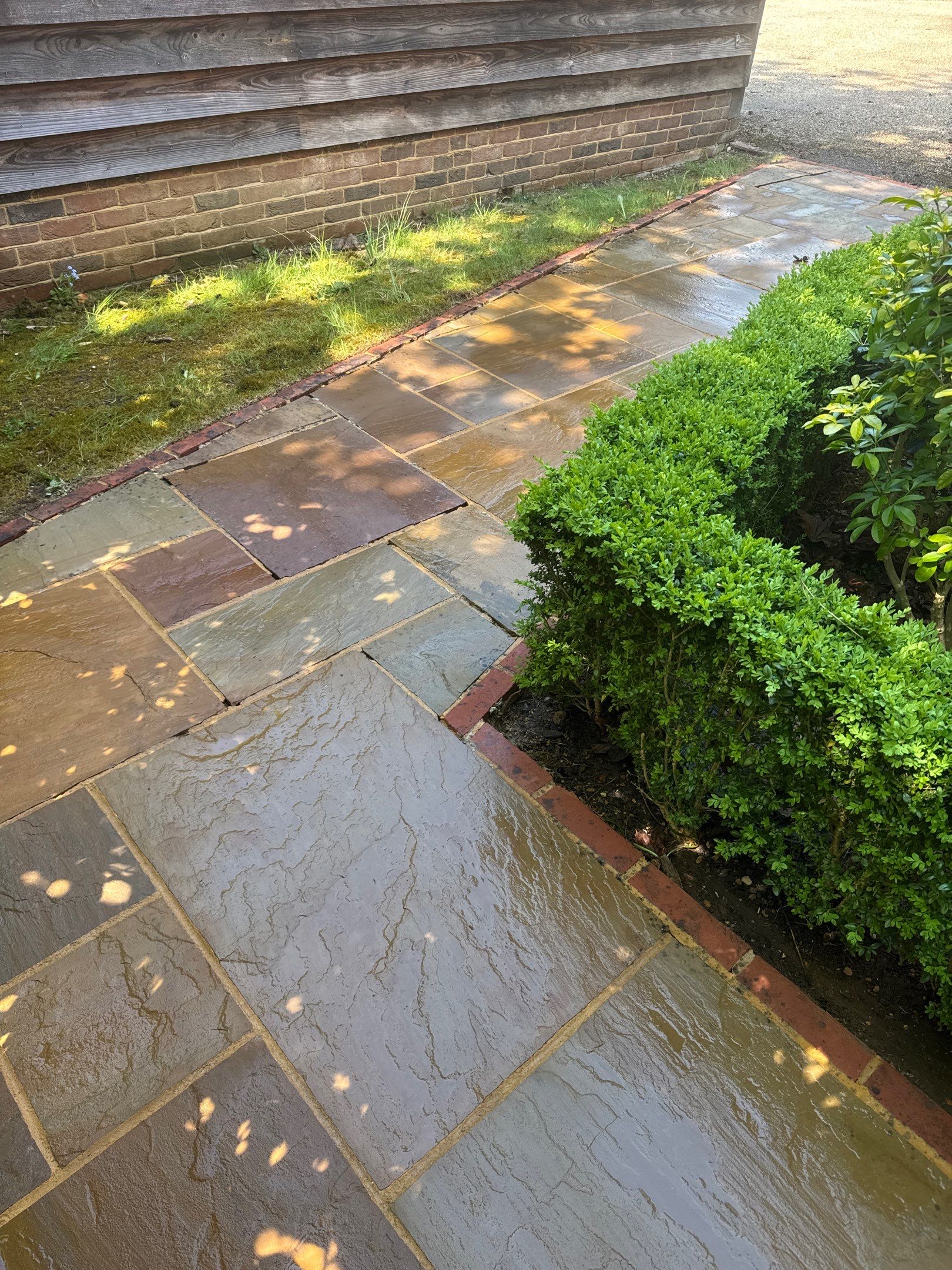 Patio Area Spring Clean using 18inch Whirlaway FSC by Ges Exterior Cleaning ltd