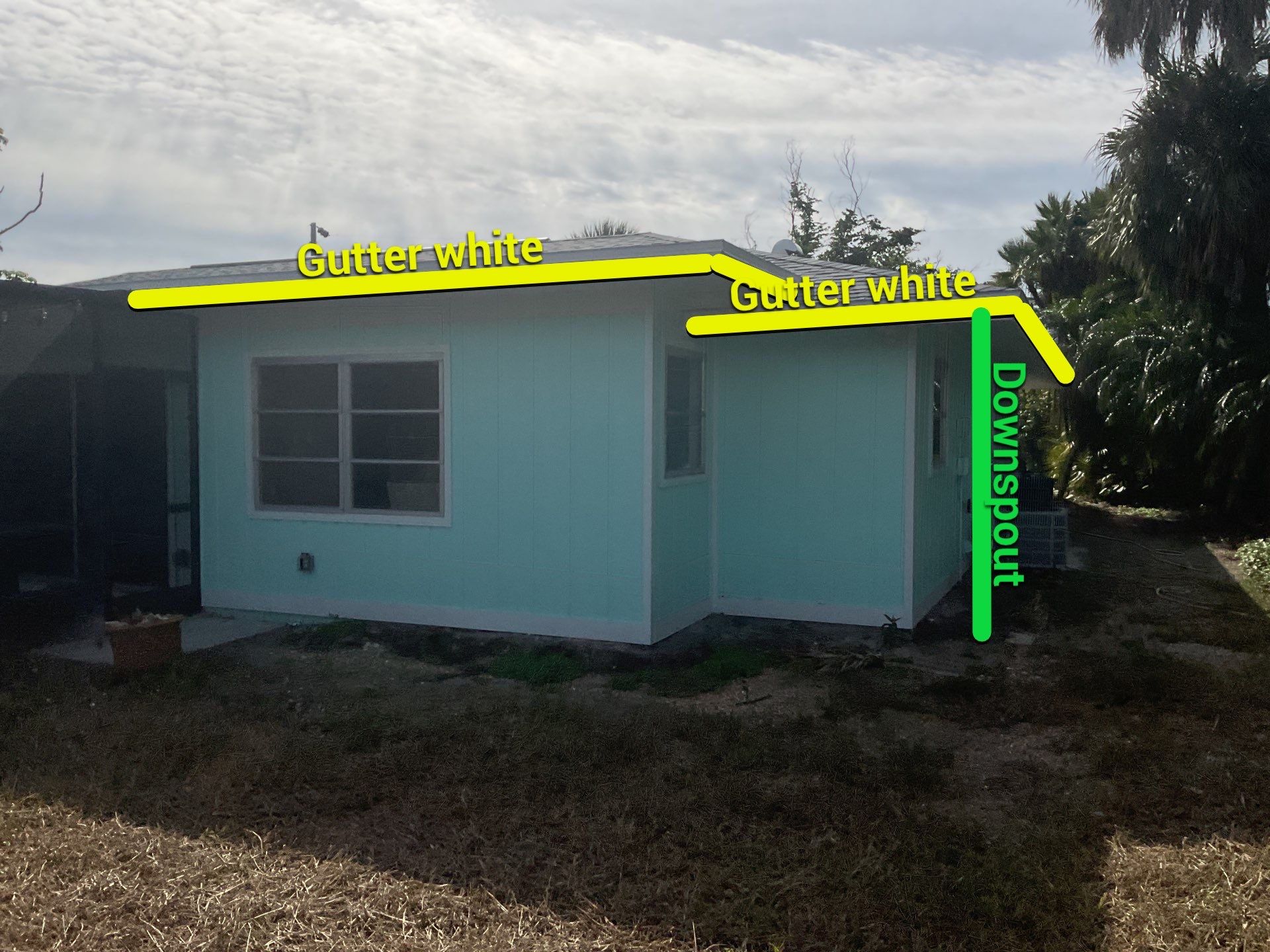 White Seamless Gutters Installation in Sanibel FL by Gutter Professors