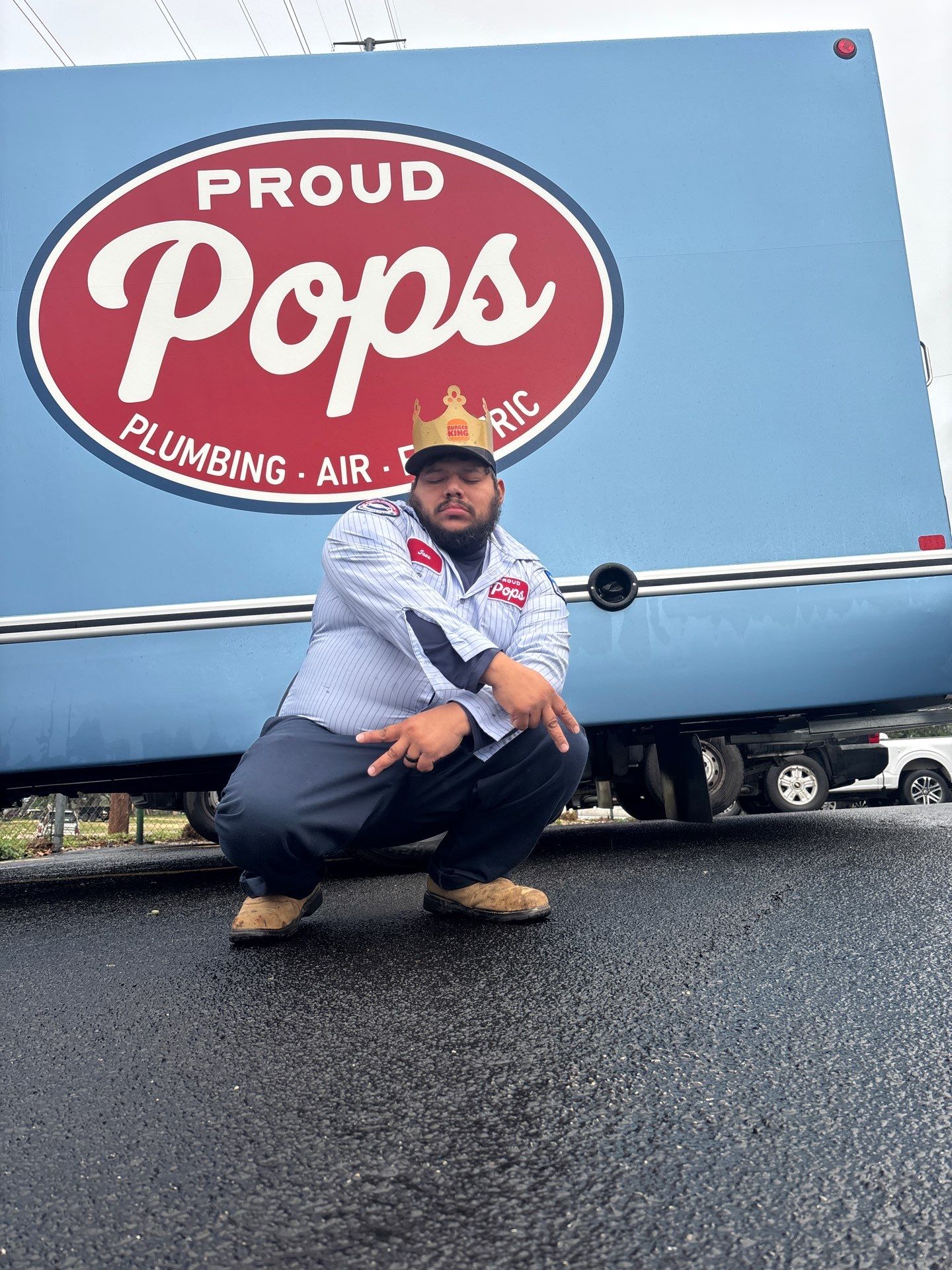 Taking Pride in our Work, Electrician Jose shows off his Clean Truck. by Proud Pops