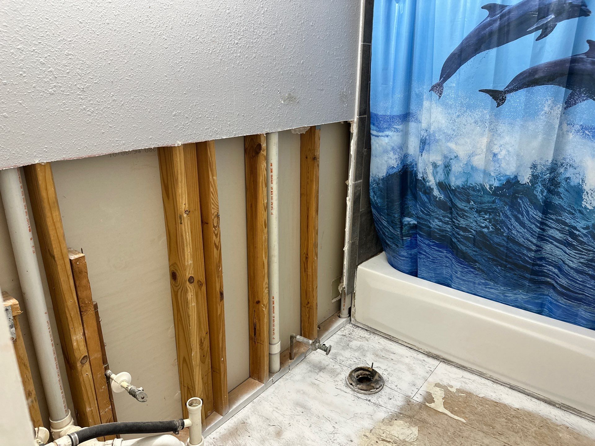 Bathroom Remodel using Water mitigation equipment by L&T General Contractors and Restoration INC