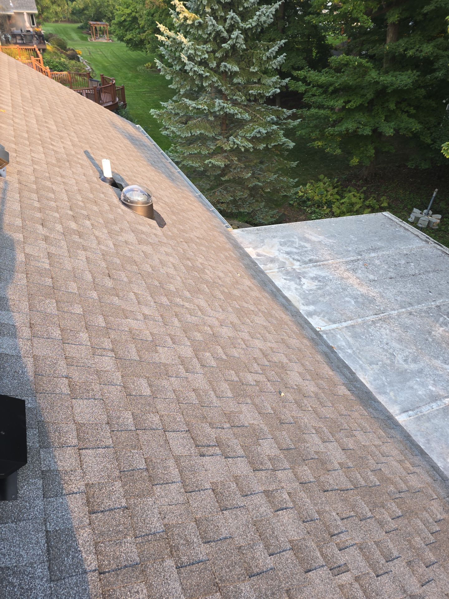 Residential Roof Installation in Sheboygan Falls, WI: GAF Timberline Natural Shadow Shingles & Rain Drop Gutter Protection by Gellings Roofing & Siding