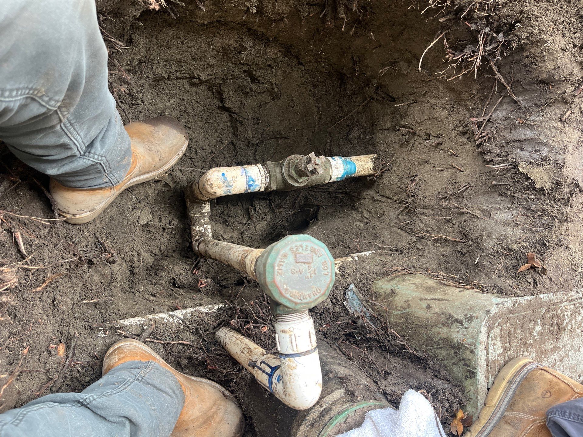 Installation of New Underground Piping by Us Plumbing 