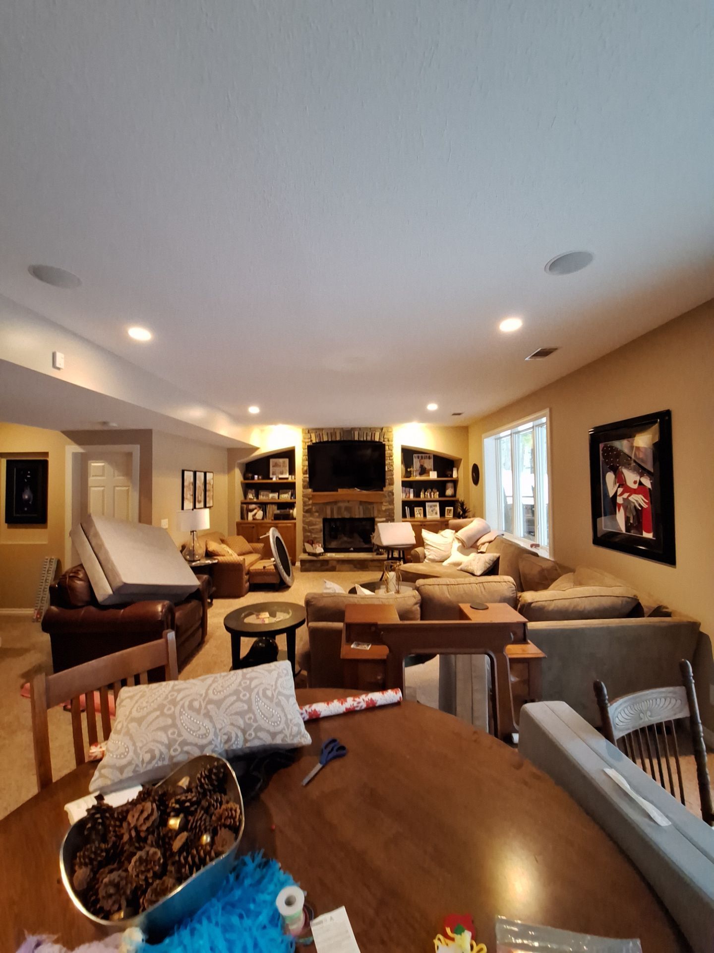 Basement Ceiling & Wall Repair + Interior Painting in Grand Haven, Michigan by Gordon Painting