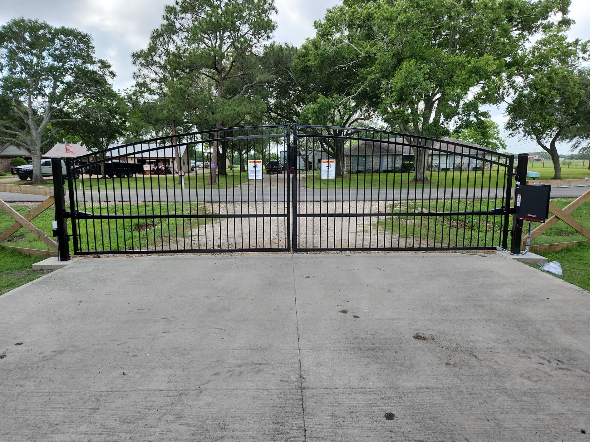 Custom Driveway Gate Powered by Solar by Tim's Fences