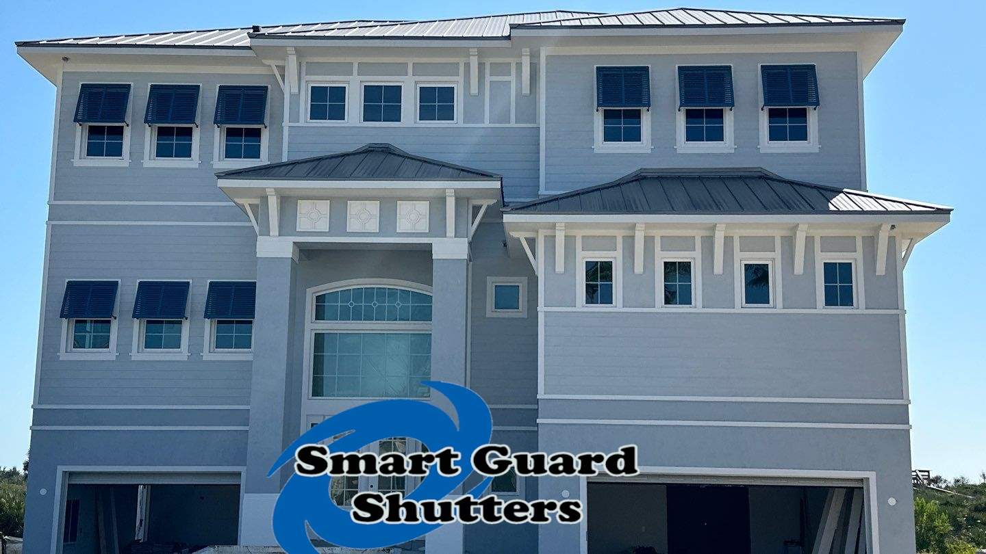 Decorative Bahamas in Pearl Gentian Blue by Smart Guard Shutters