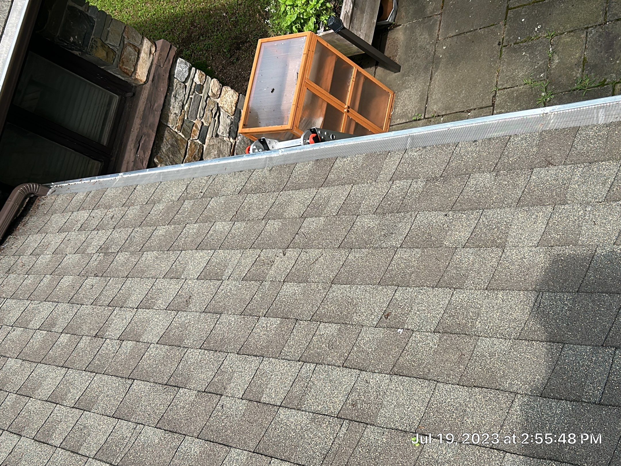 Gutter Installation using 5k Brown Gutters by A Plus Exterior