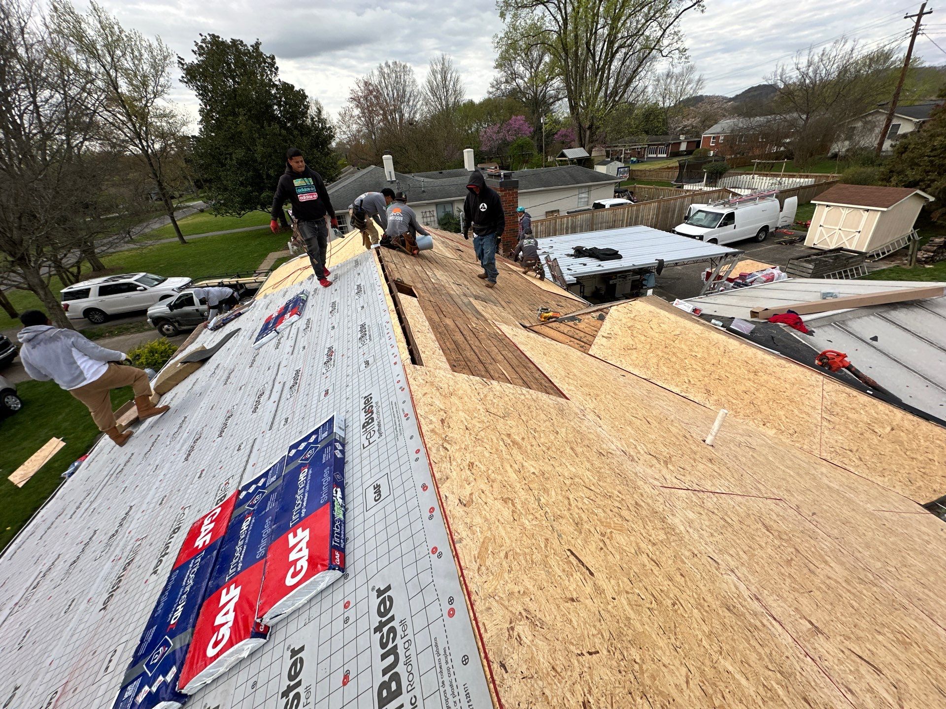 Residential Roofing Installation using GAF Timberline HDZ Shakewood by Undersun Roofing 