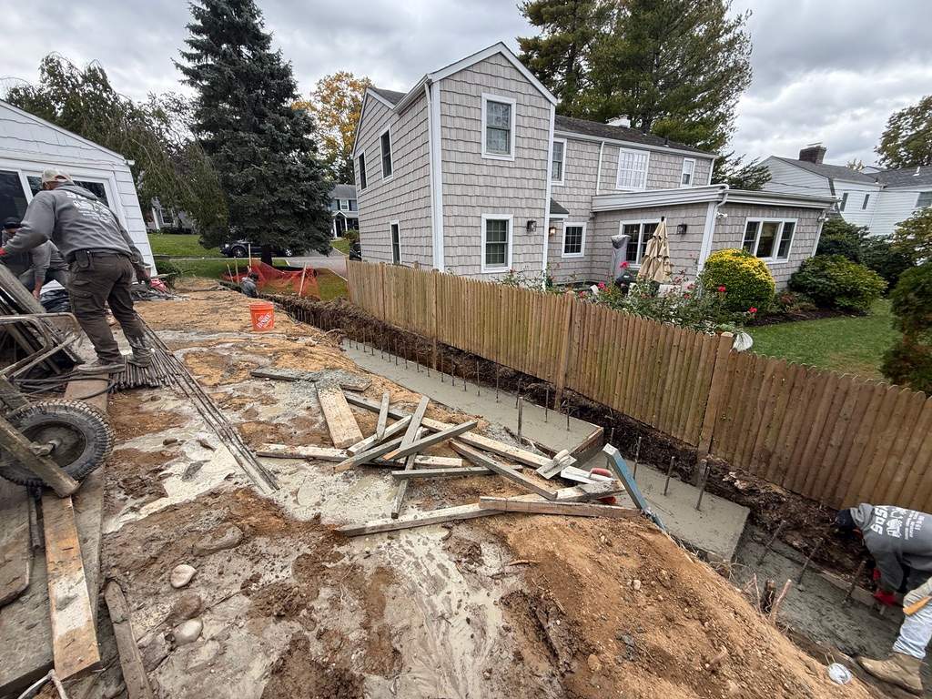 Concrete Retaining Wall Construction in Port Washington by Medina Design & Development Group