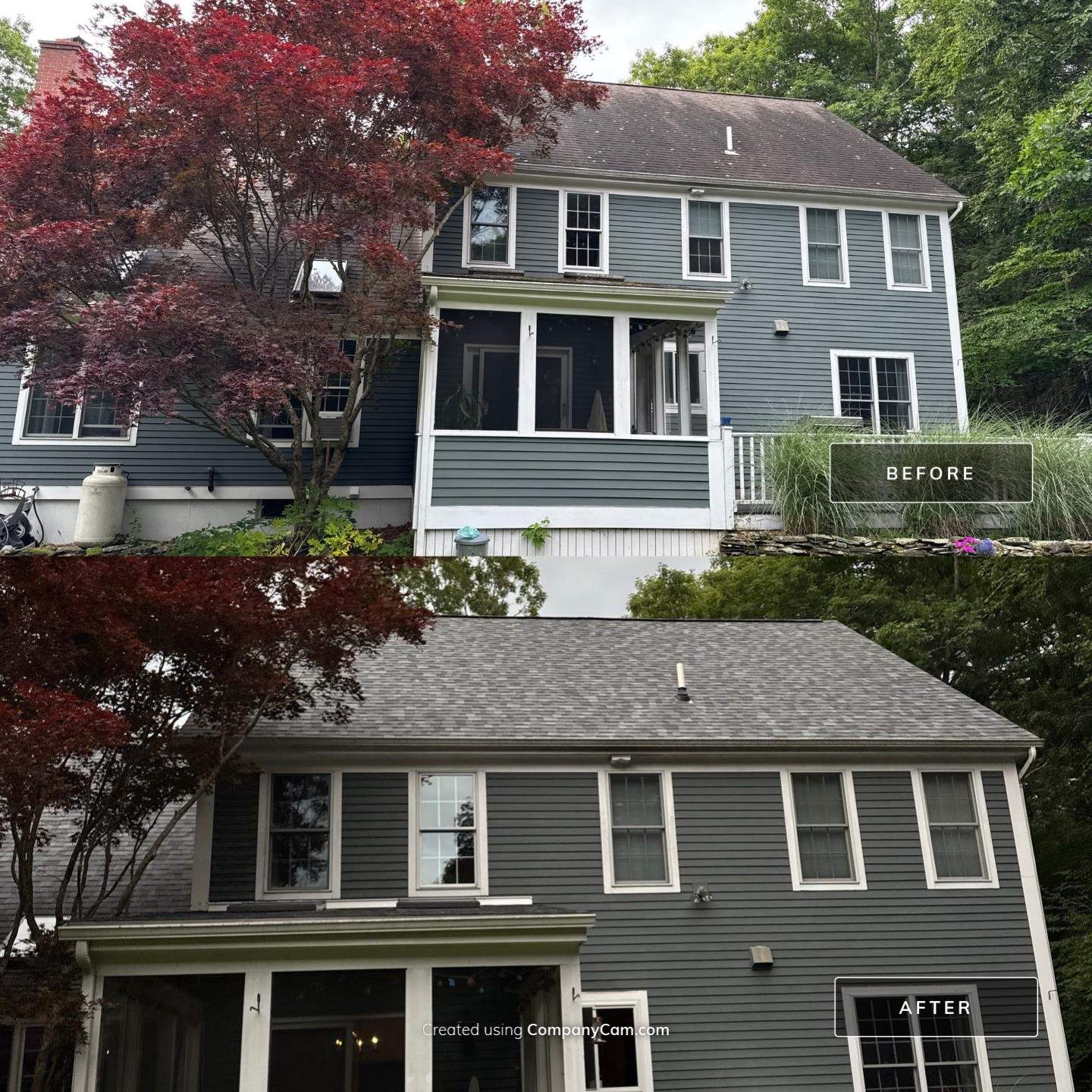 Slatestone Reroof, Five Skylights Near the Town Forest — Newfields, NH in Newfields, NH