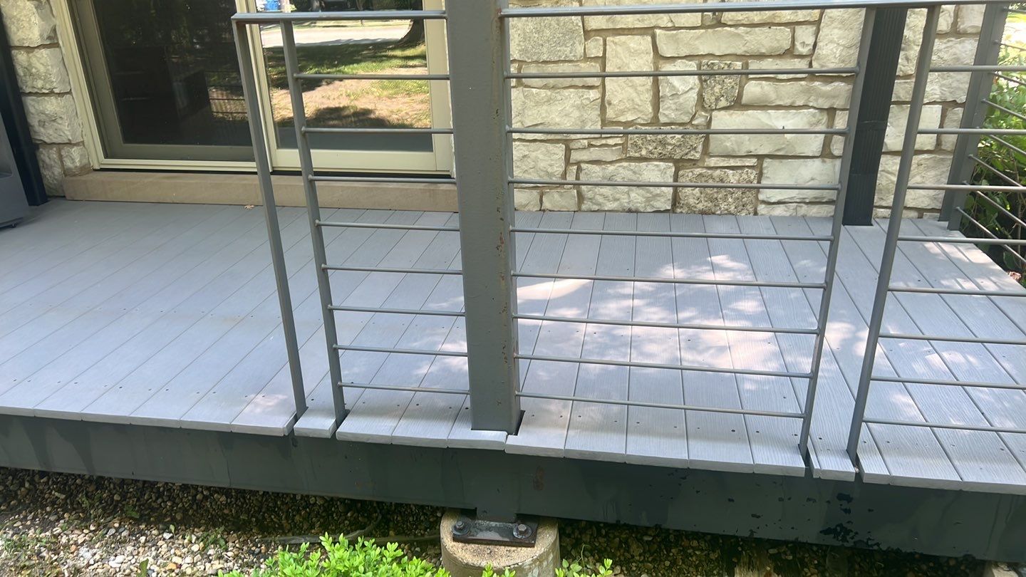 Highland Park, IL Bluestone, concrete,  Trex deck cleaning by Northern Power Washing LLC.