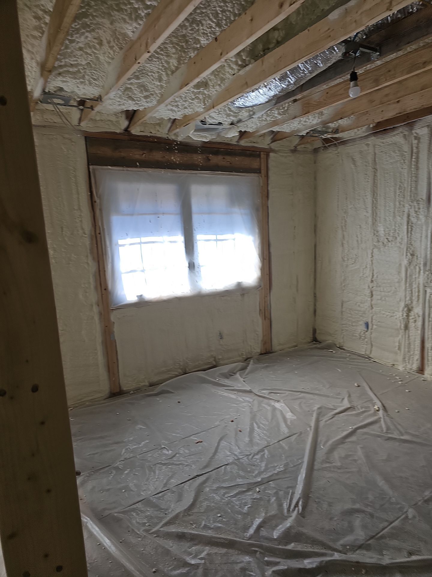 Basement Exterior Walls using Closed Cell Spray Foam by NYS Foam & Energy