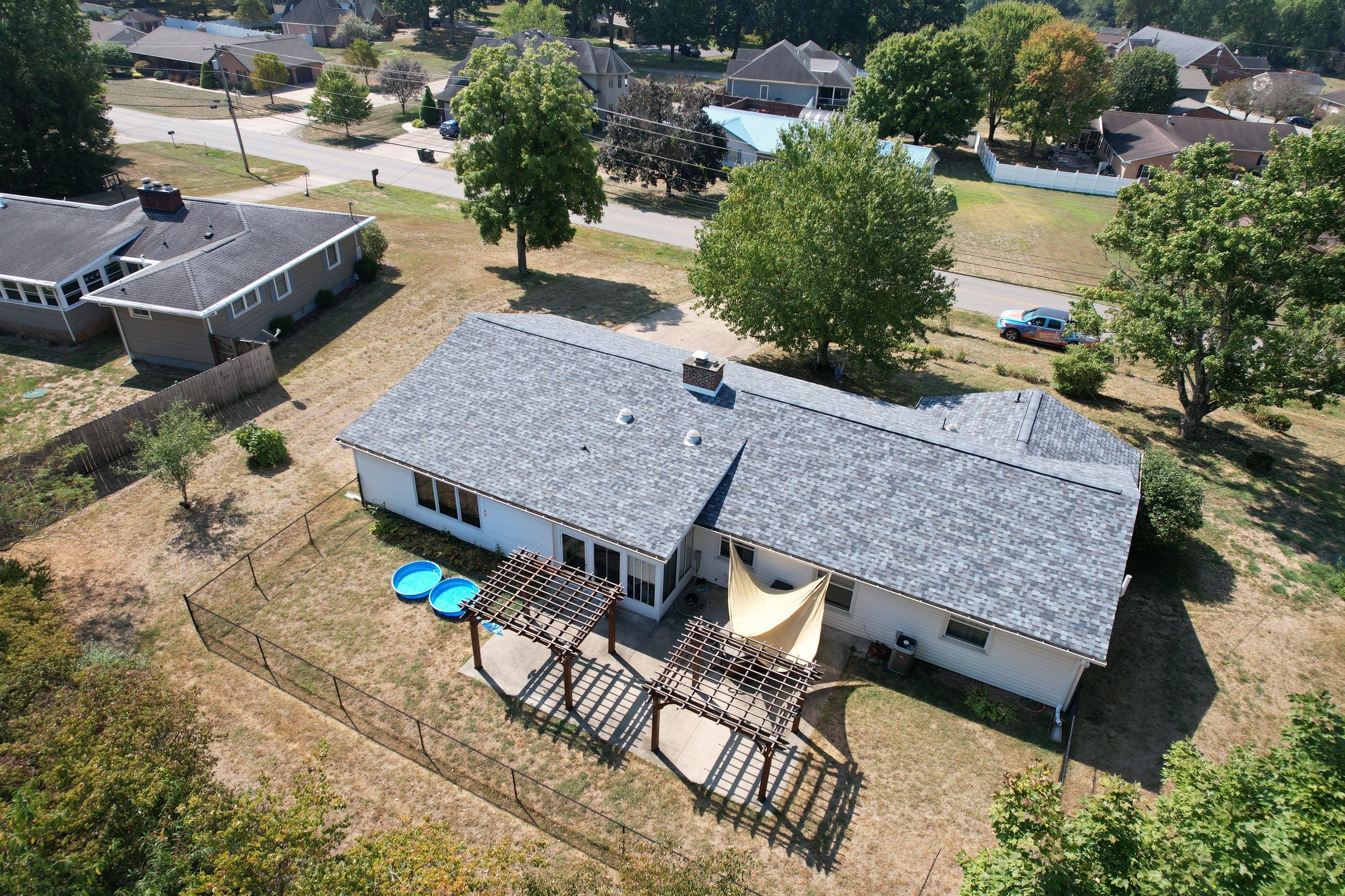 Residential Roofing Installation using GAF Timberline HDZ Biscayne Blue by Rainstoppers Roofing