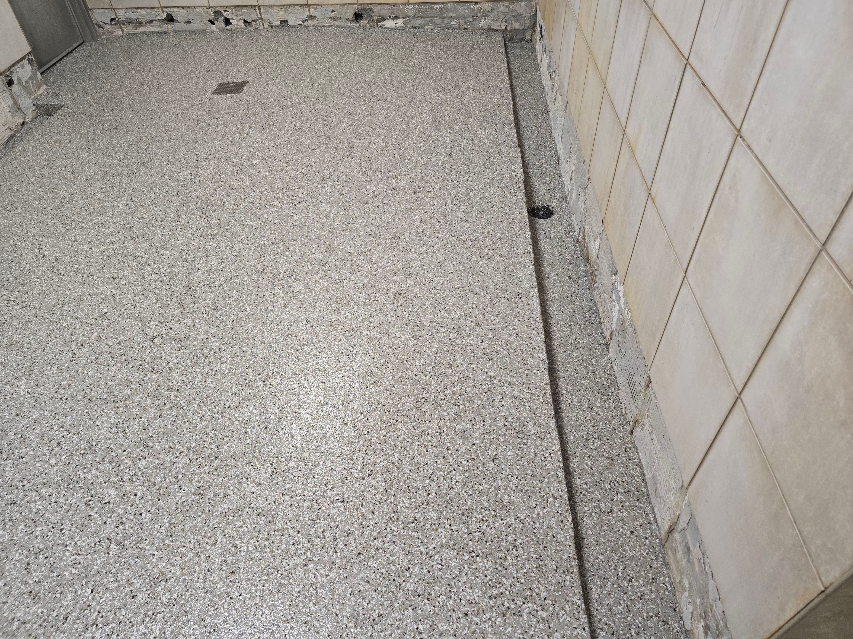 Gym Locker Room Upgrade Using Creekbed by Elite Floor Solutions