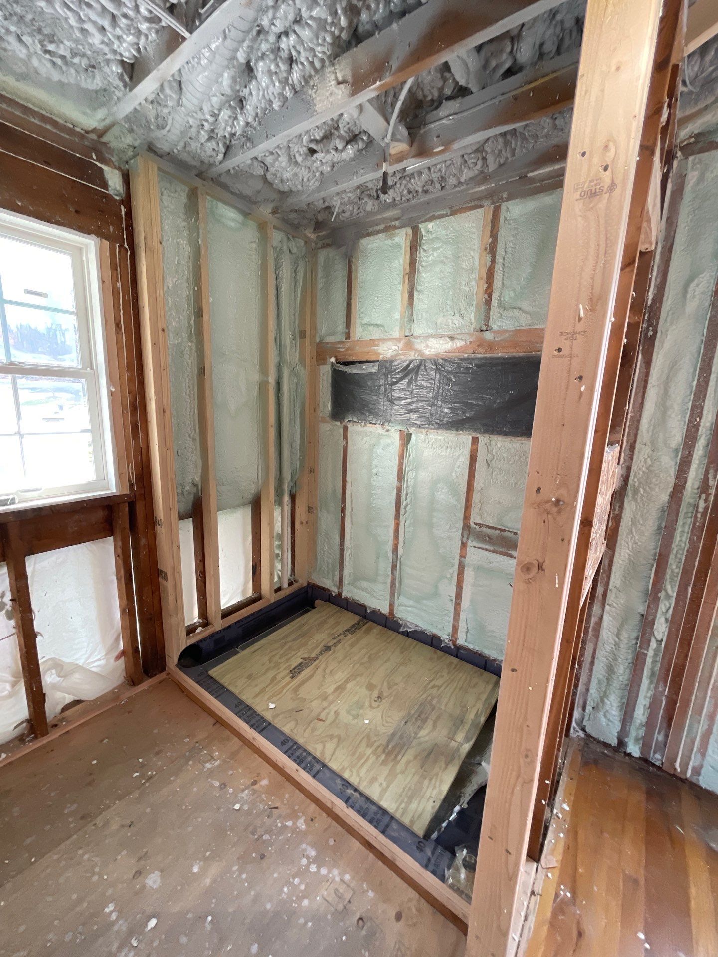 Basement Exterior Walls using Closed Cell Spray Foam by NYS Foam & Energy