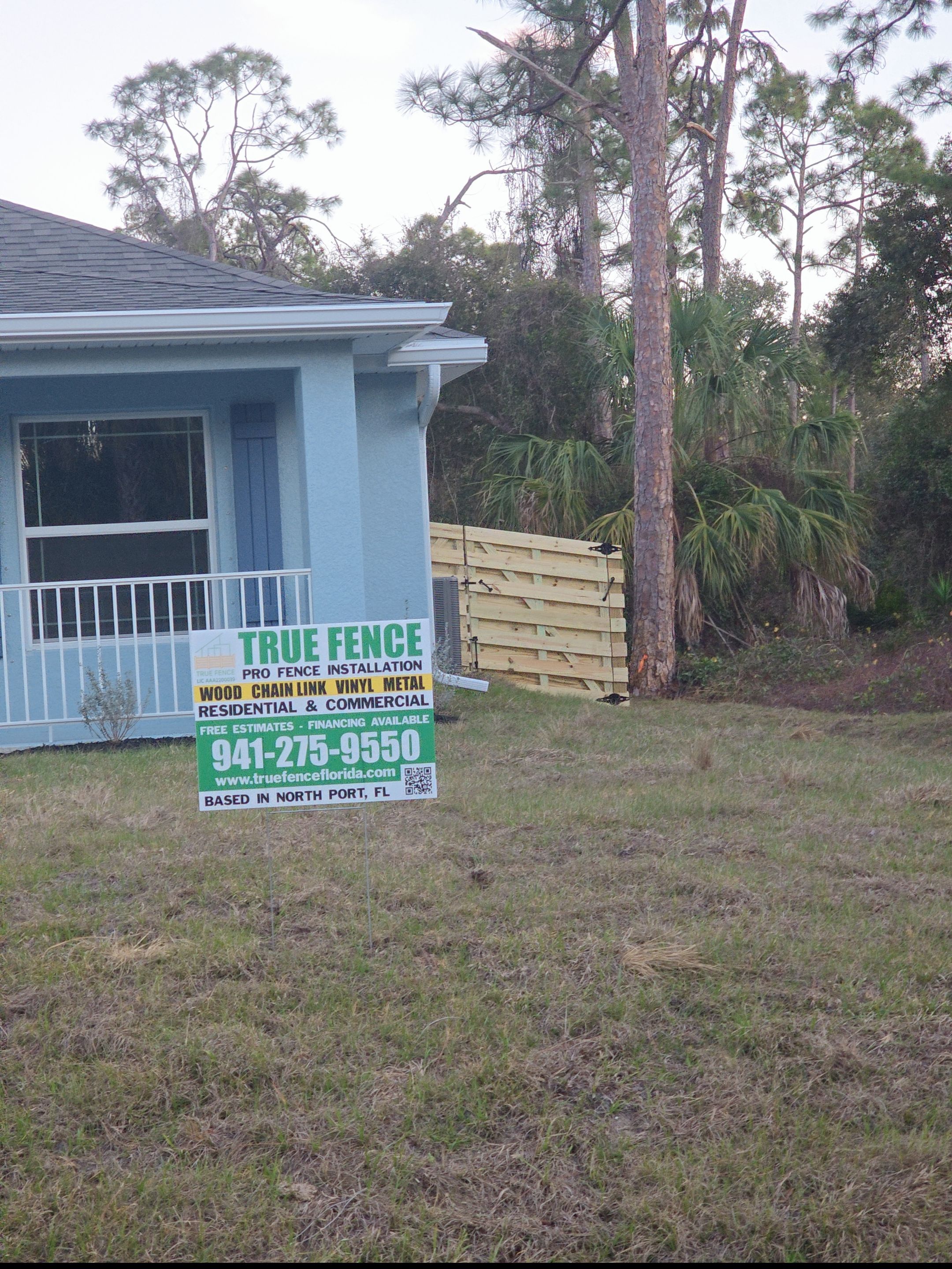 Horizontal Wood Shadowbox in North Port by True Fence LLC