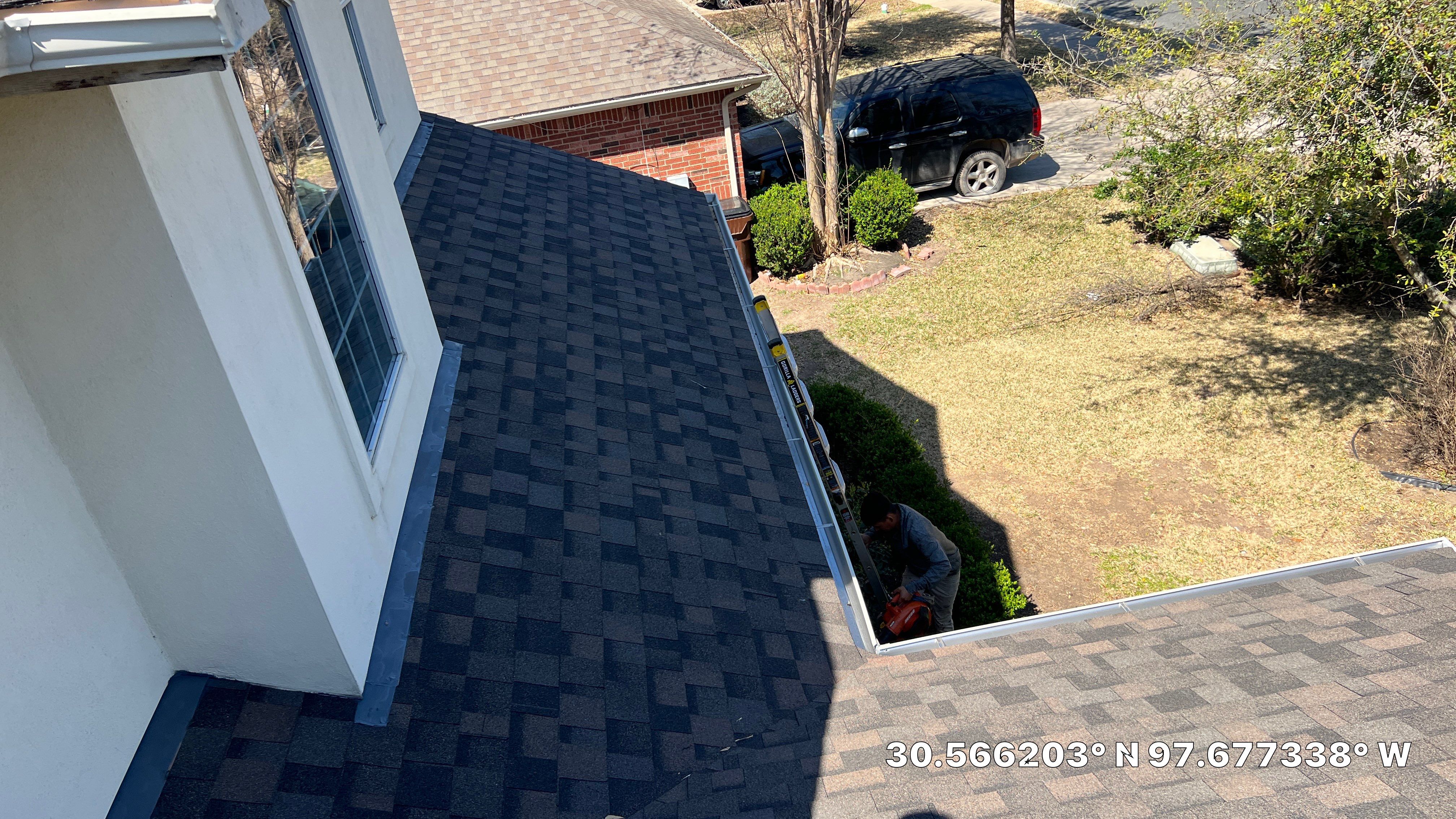 Architectural Shingle Roof Replacement and Storm Damage Restoration in Round Rock by Caliber Restoration LLC
