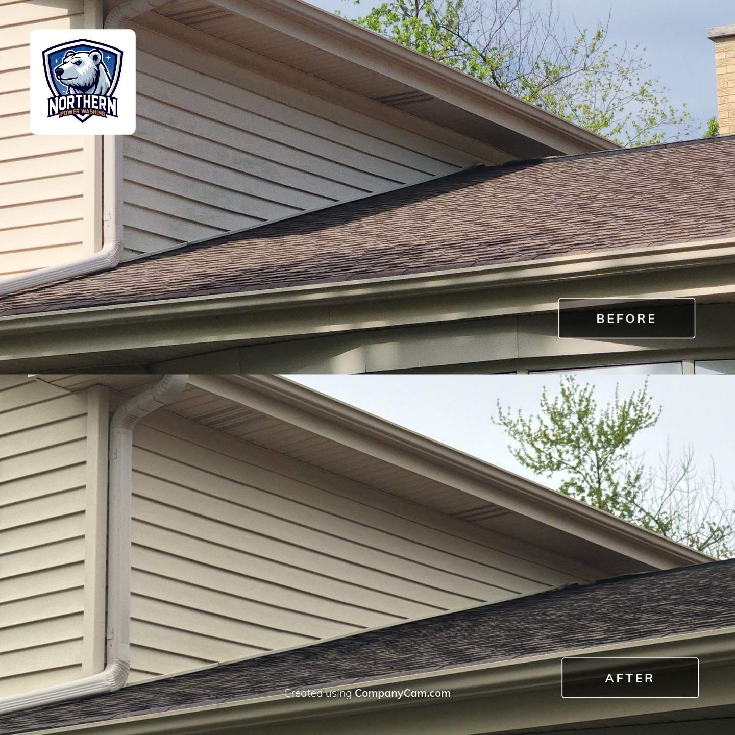 Exterior House Soft Washing by Northern Power Washing LLC.