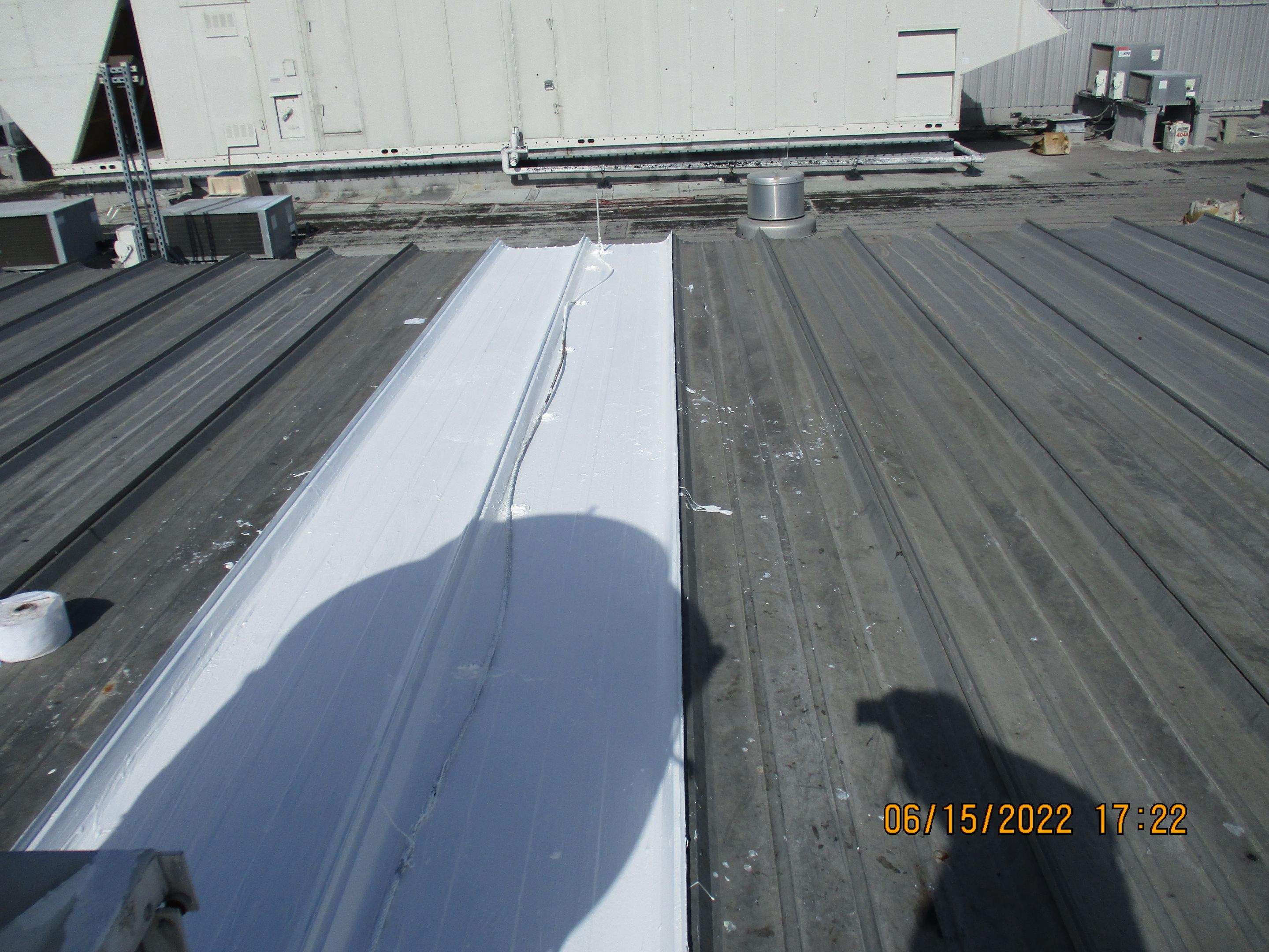 Calder Casino & Race Track Partial Metal Restoration  using #924 Eterna-Sil Premium Silicone Roof Coating by Morton Roofing, Inc.