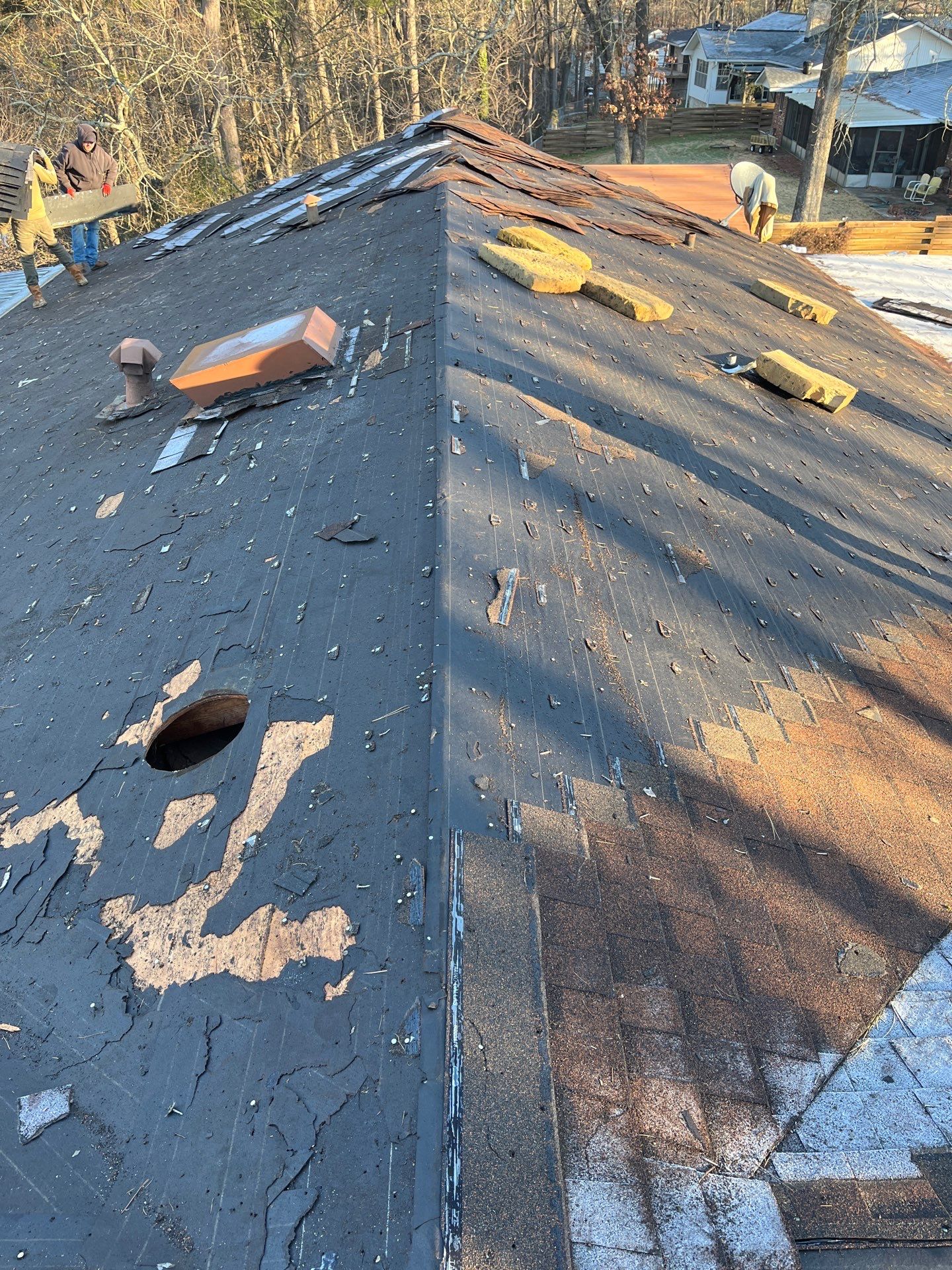 Residential Roof Replacement With GAF Architectural Shingles in Hot Springs by Temple Roofing and Exteriors