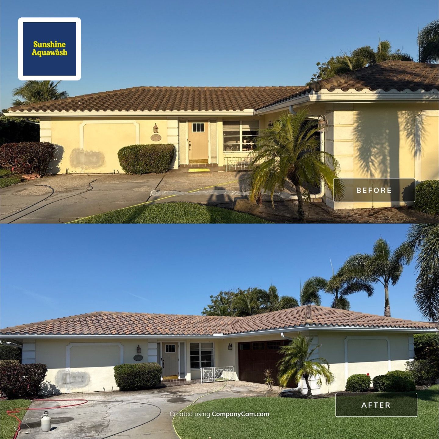 Concrete Tile Roof Cleaning in Village Green – Bradenton, FL | No Walking on Tiles! by Sunshine AquaWash