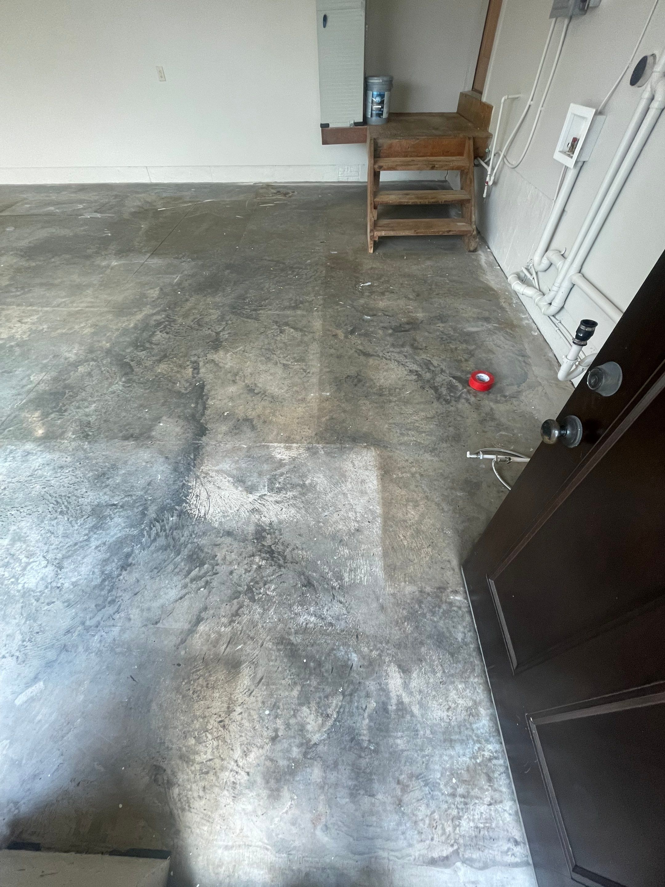 Domino Flake Floor Coating and Crack Repair in Chancellor by Select Painting, Coatings & Garage Cabinets