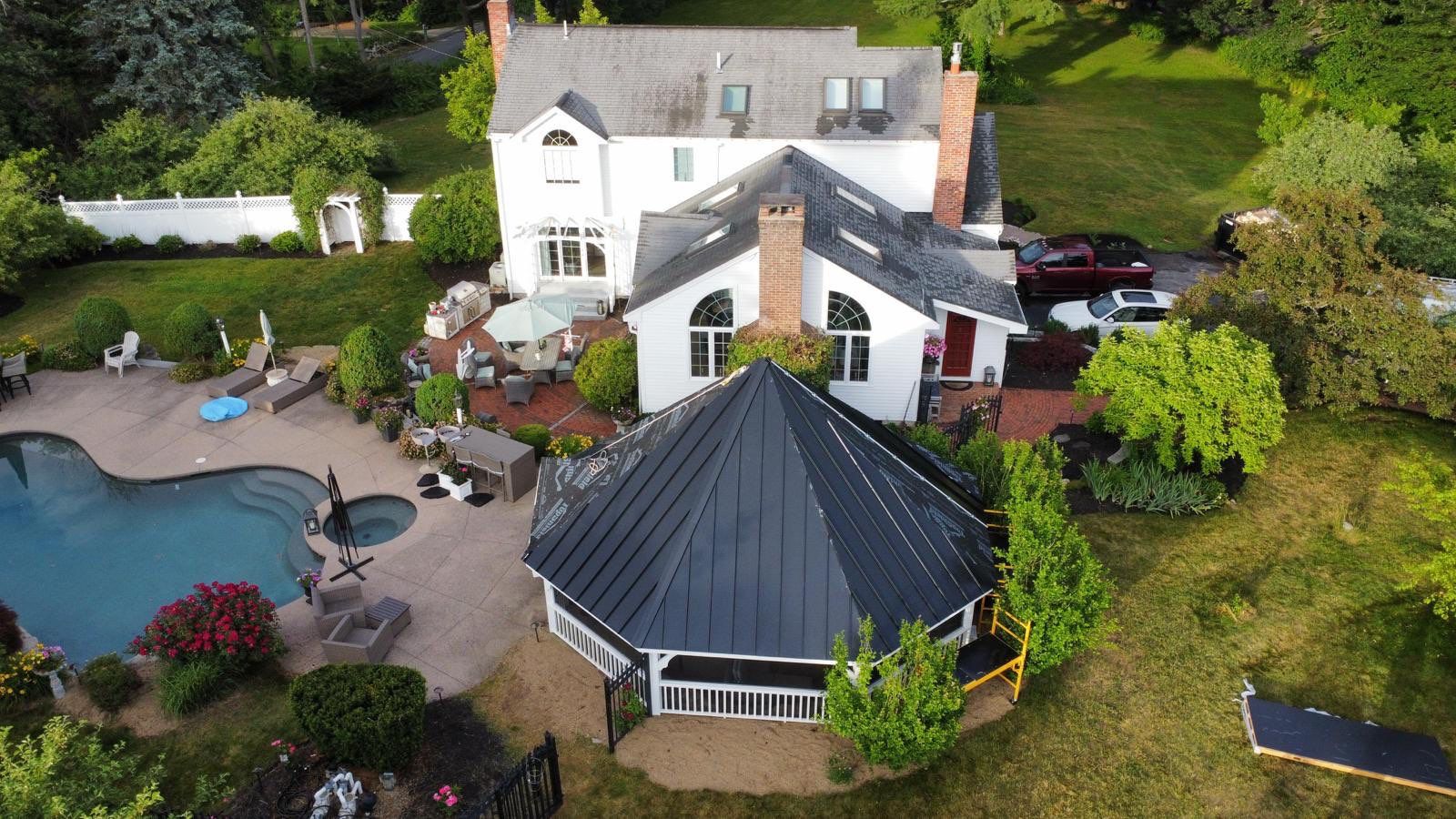 Standing Seam Black Metal Roof- Gazebo by Loyalty Exterior Solutions 