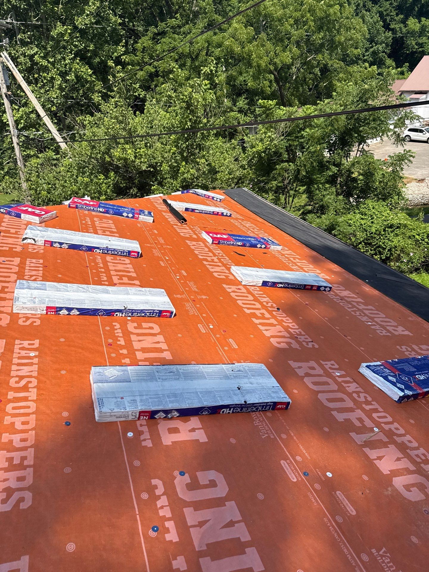 Residential Roofing Installation using GAF Timberline HDZ Barkwood by Rainstoppers Roofing