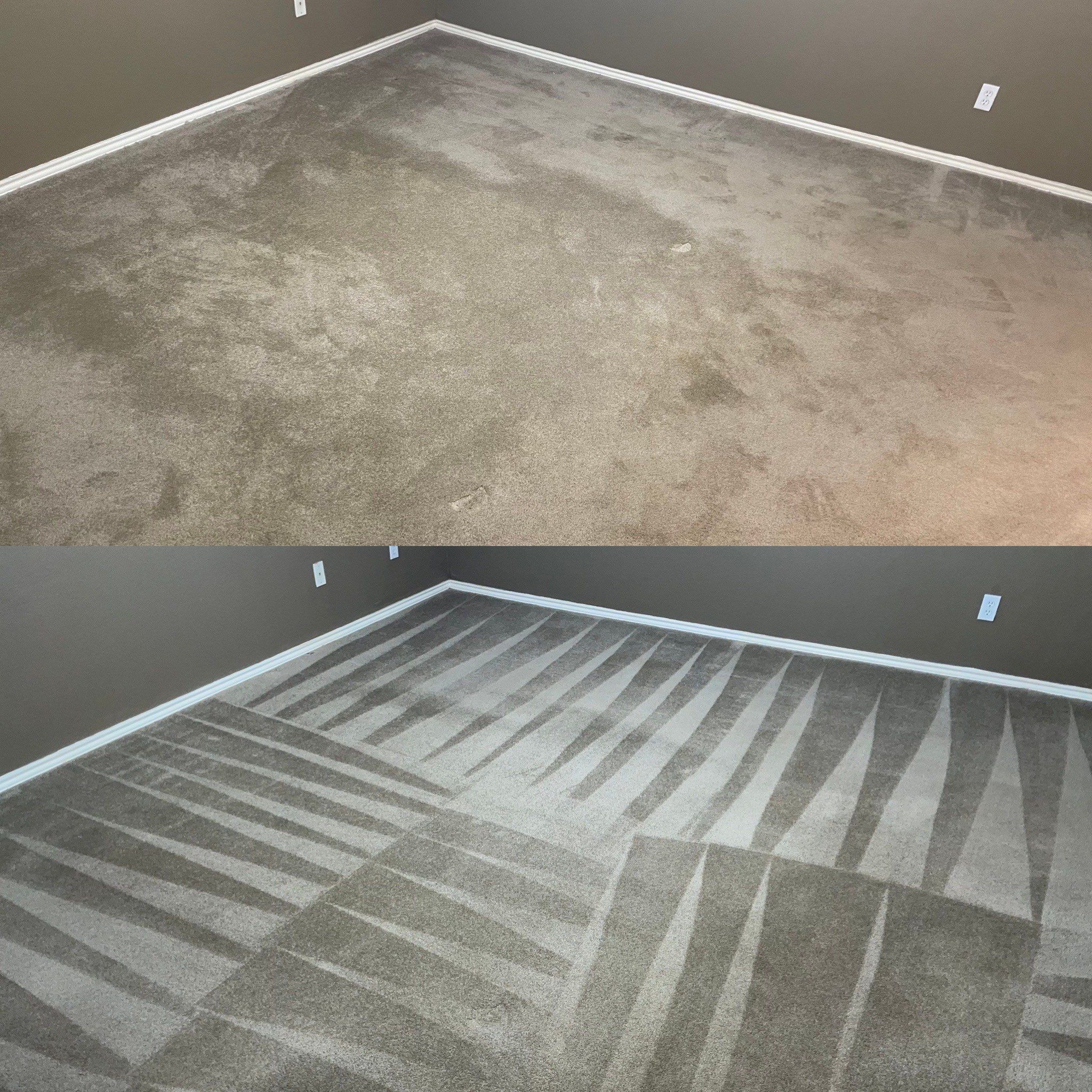 before and after deep steam carpet cleaning service removing dirt and stains leaving clean lines and refreshed look