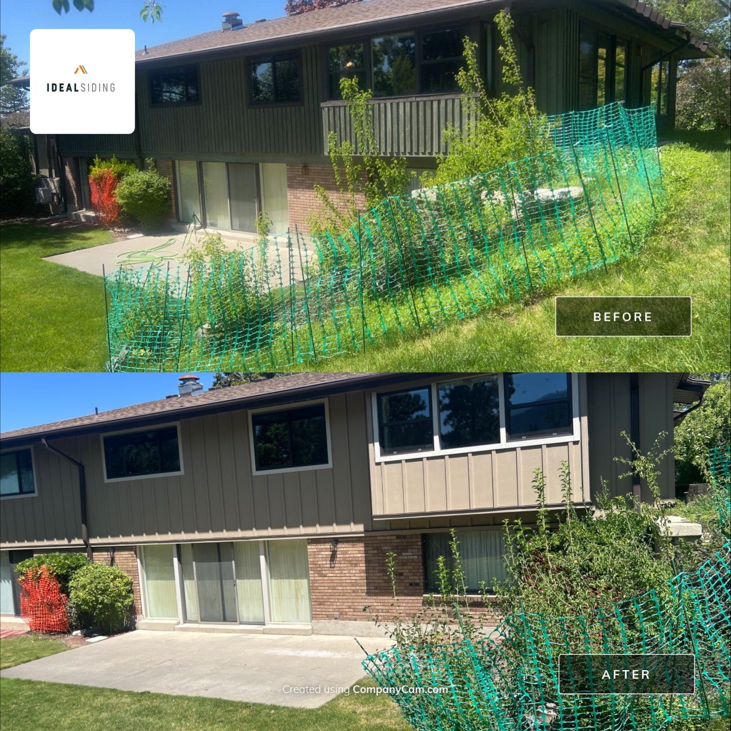 Complete Hardie Colorplus Board and Batten replacement with Custom Soffit Transformation in Sandy by Ideal Siding Utah