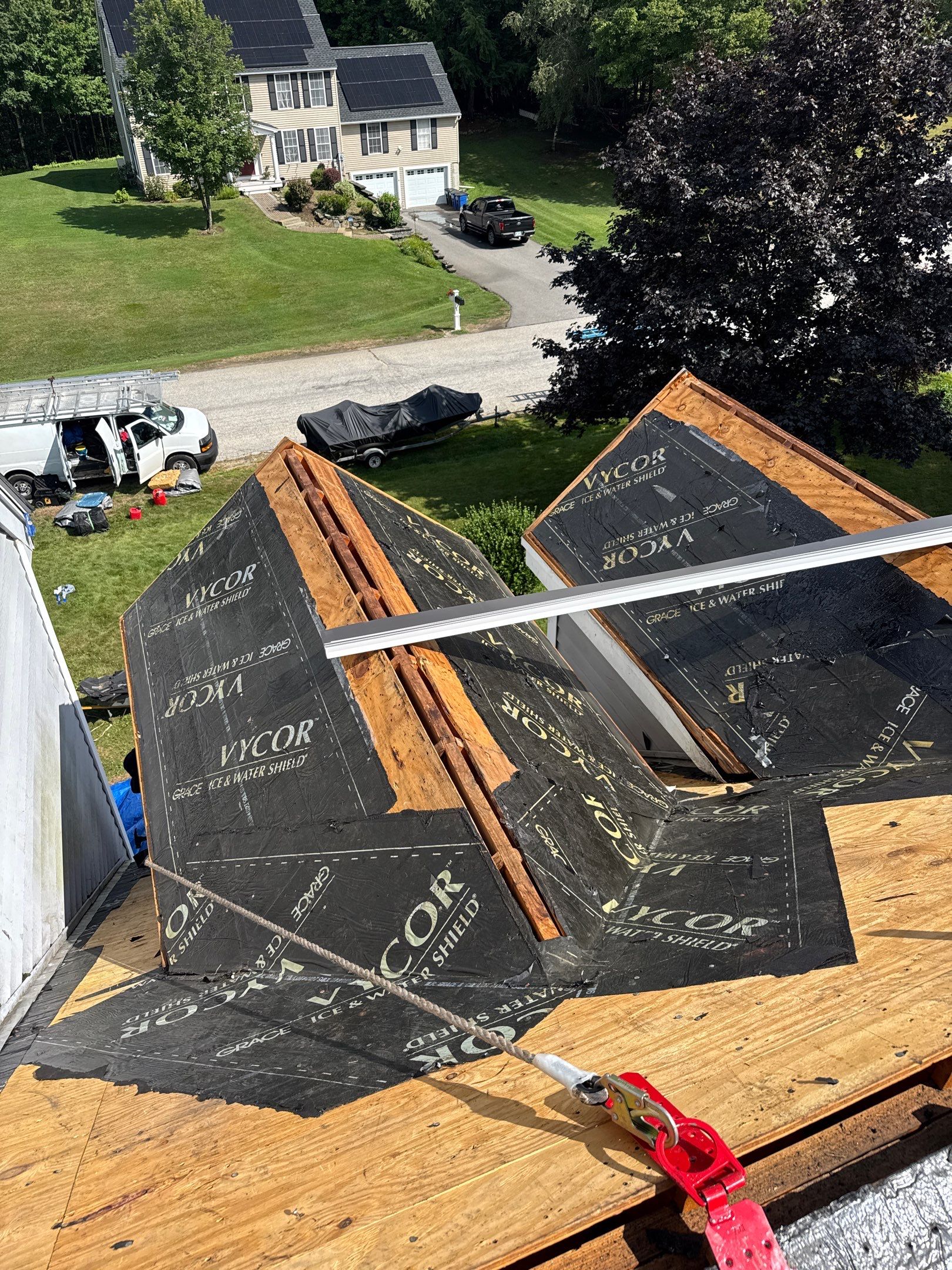 Roof Replacement in Brentwood, NH – Owens Corning Duration Slatestone Gray with New Gutters by Compass exteriors