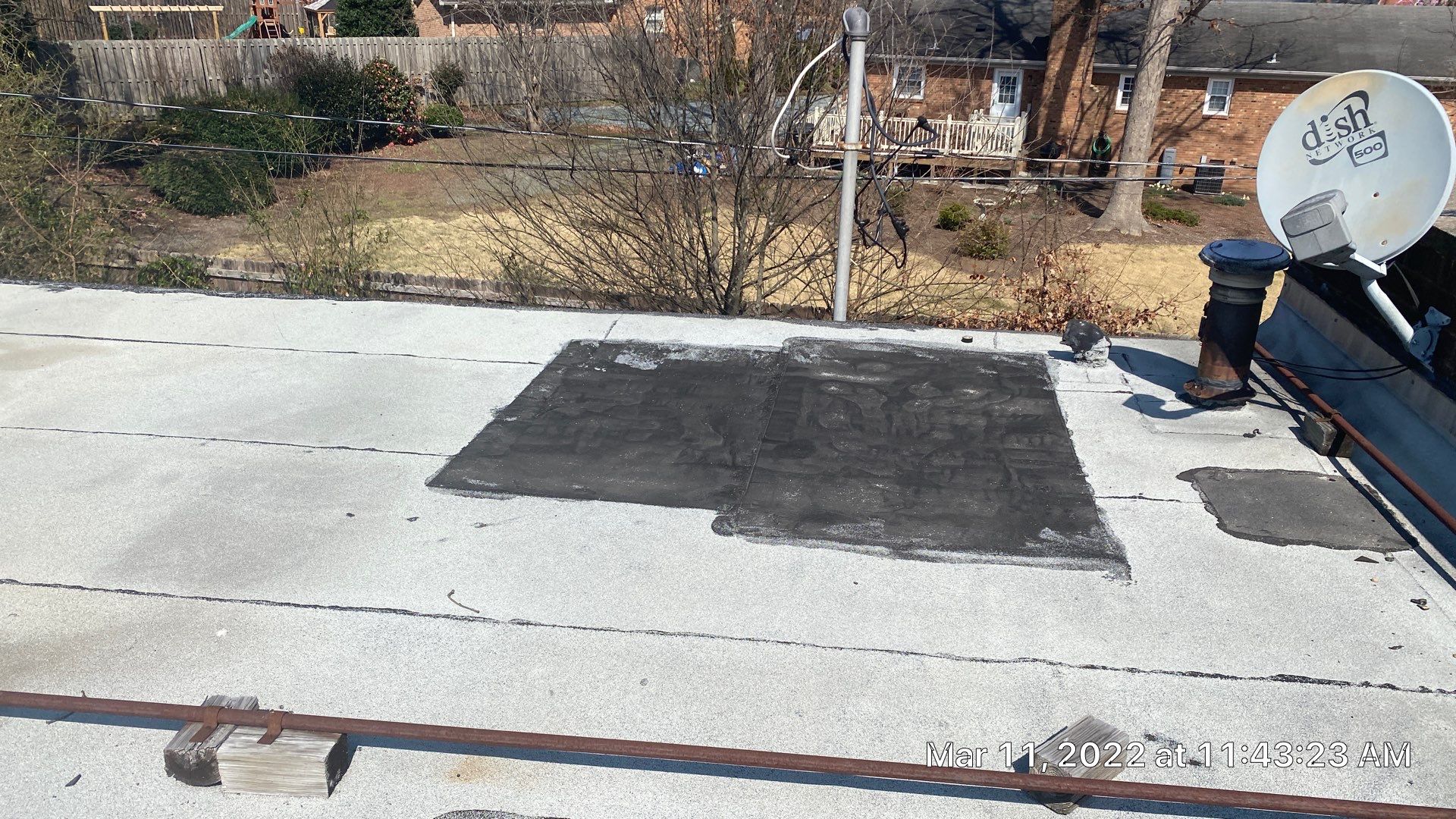 Commercial Roof Coating using Fiberseal basecoat and Silicon Topcoat by Just In Time Roofing and Restoration