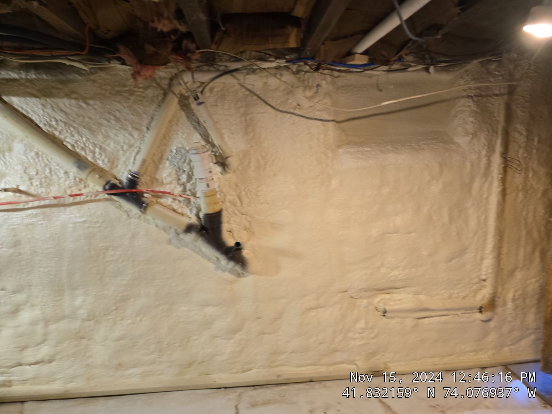 Basement Exterior Walls using Closed Cell Spray Foam by NYS Foam & Energy