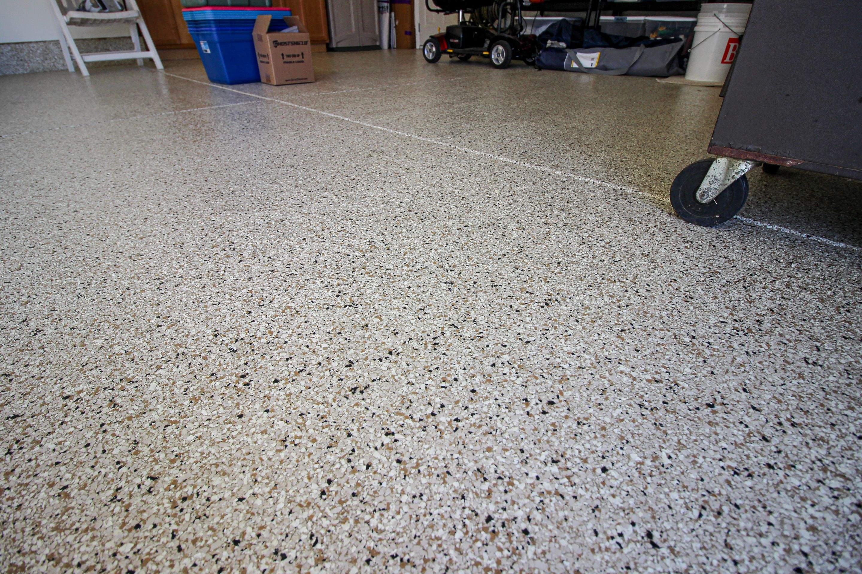 Garage Floor using Driftwood by Your1DayFloor.com