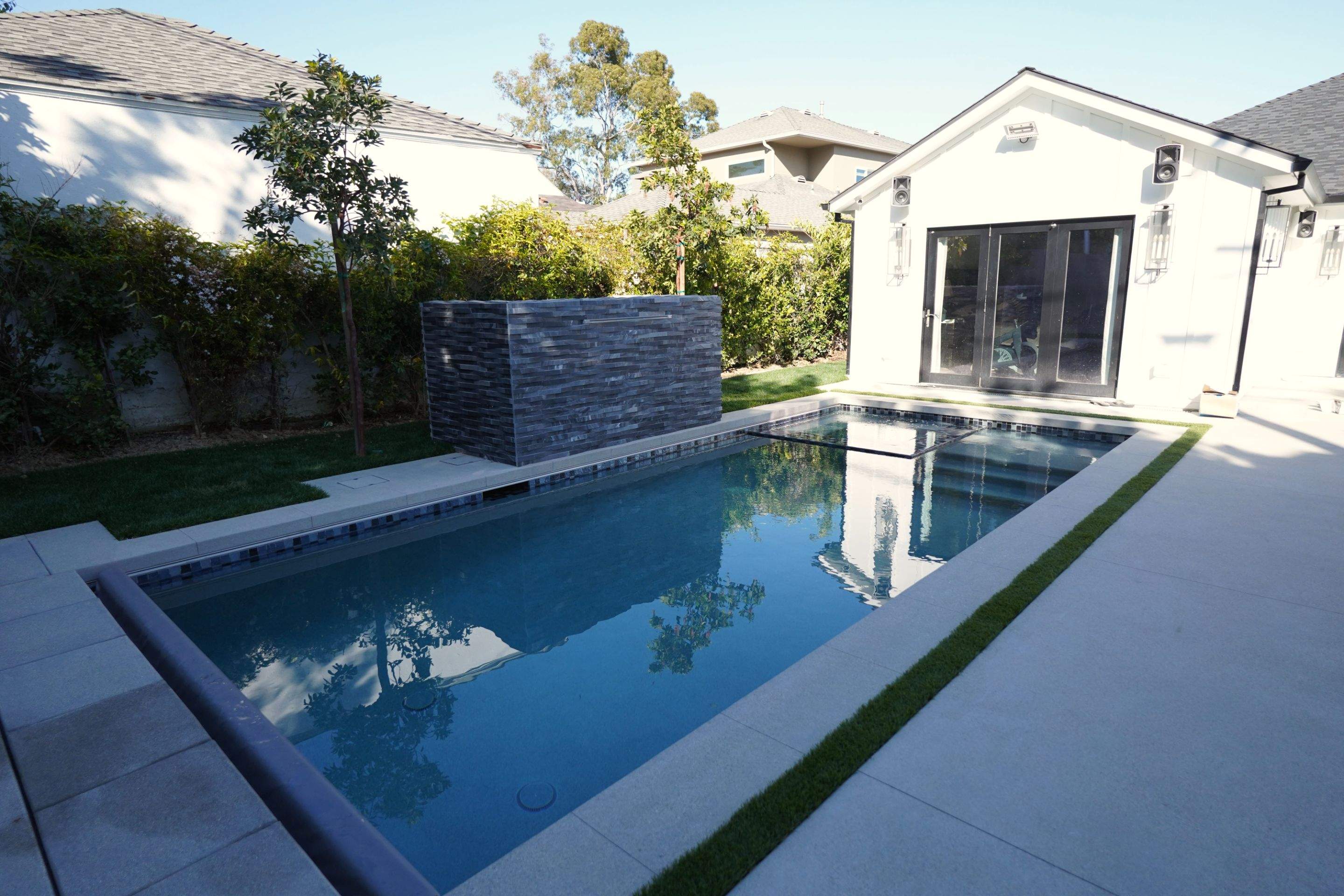 Pool & Spa With Raised Wall & Automatic Cover by Lax Home Inc 
