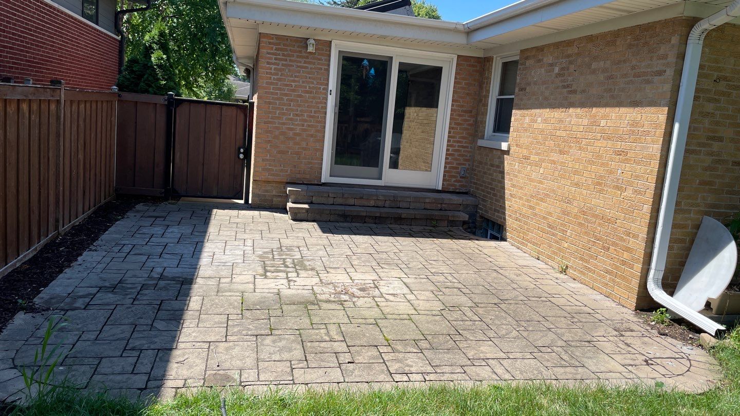 Brick paver clean, sand and seal.  using Polysweep polymeric sand by Northern Power Washing LLC.