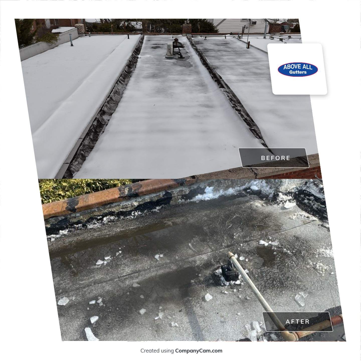 Commercial Roof Snow Removal by Above All Gutters