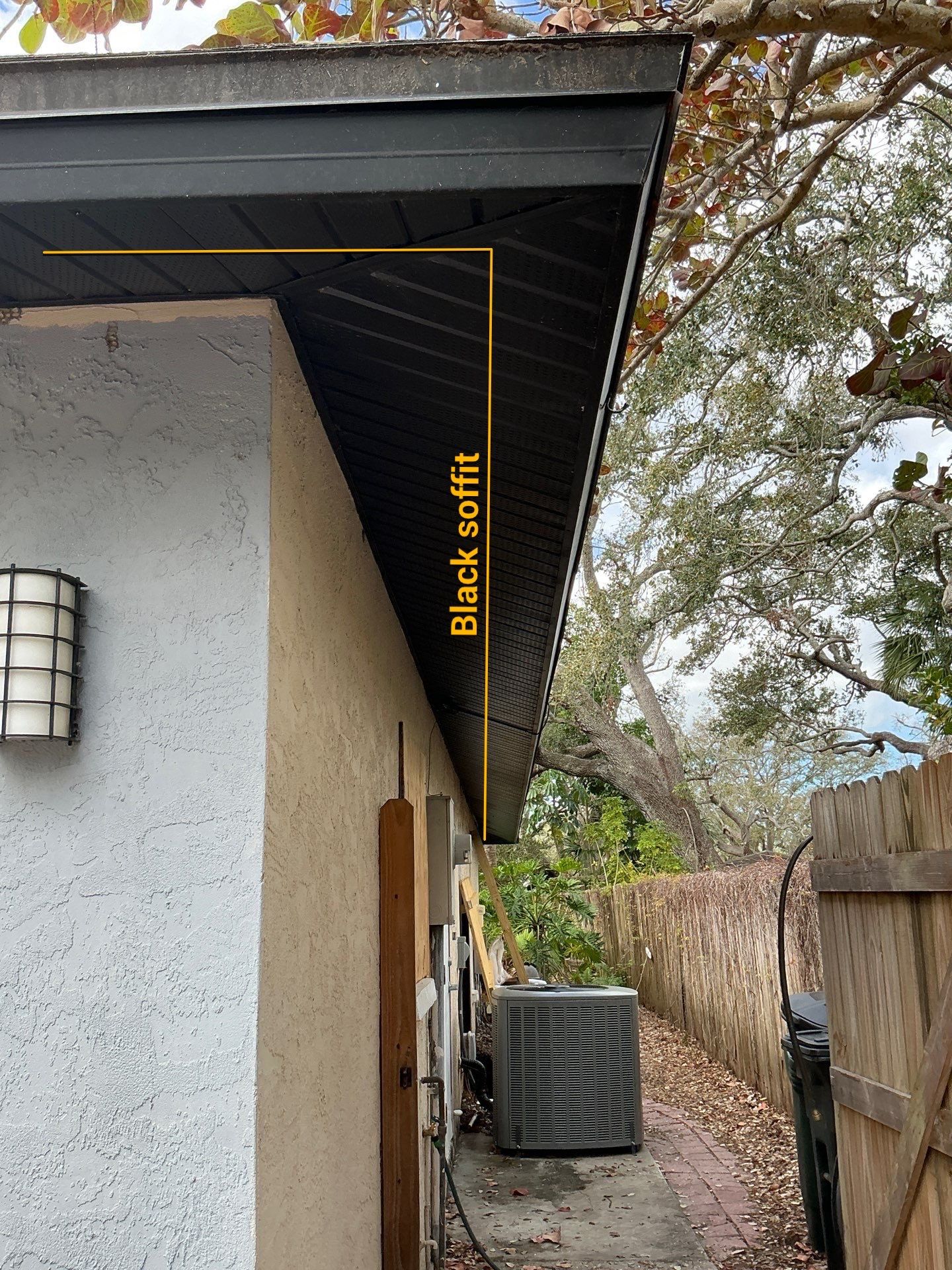 Gutter Repair Service in Sarasota FL - Black Soffit by Gutter Professors
