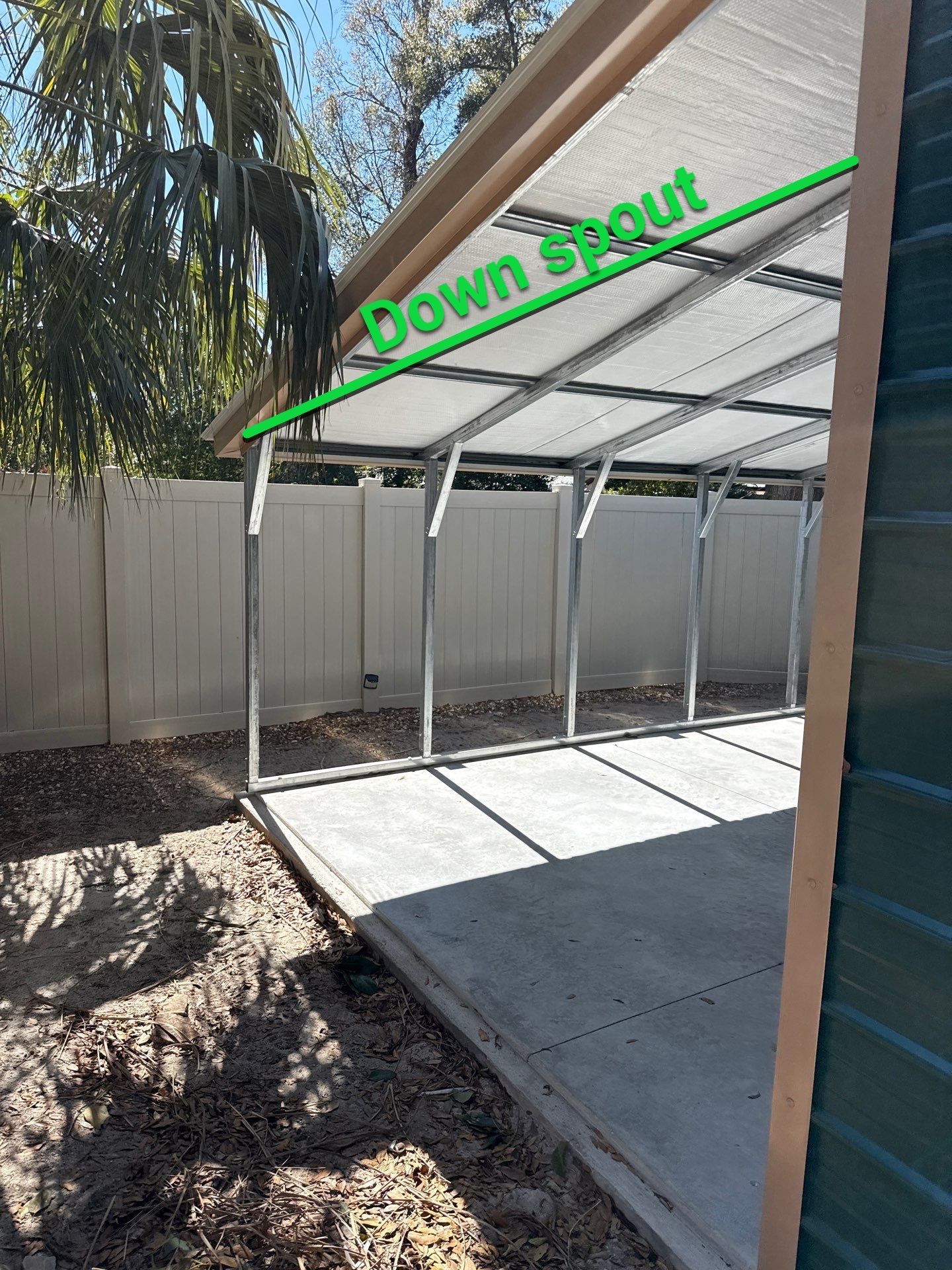 White 6-inch K-style Gutters and Down Spouts using Seamless Gutters White Down Spouts in Tampa FL by Gutter Professors