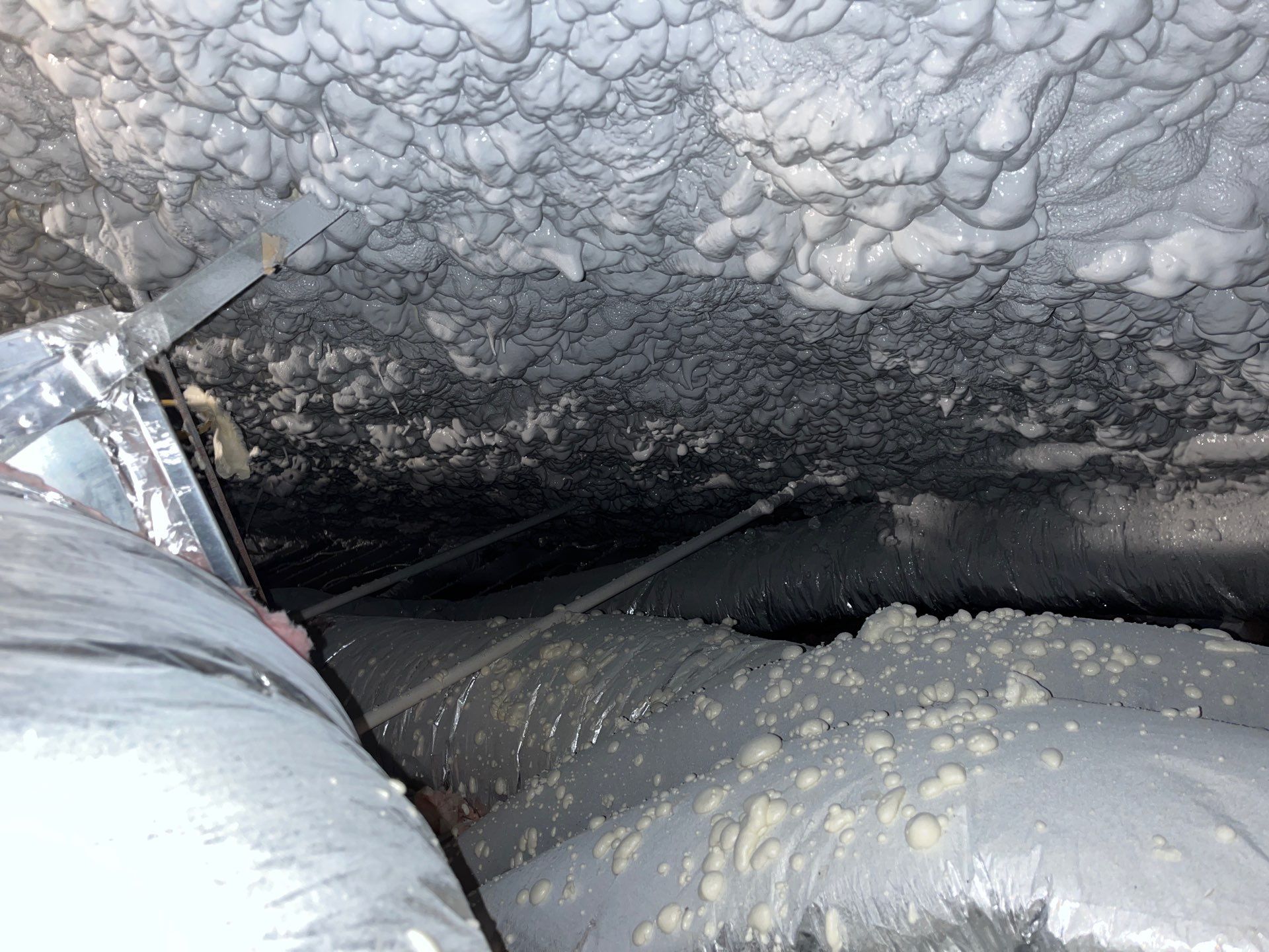 Basement Exterior Walls using Closed Cell Spray Foam by NYS Foam & Energy
